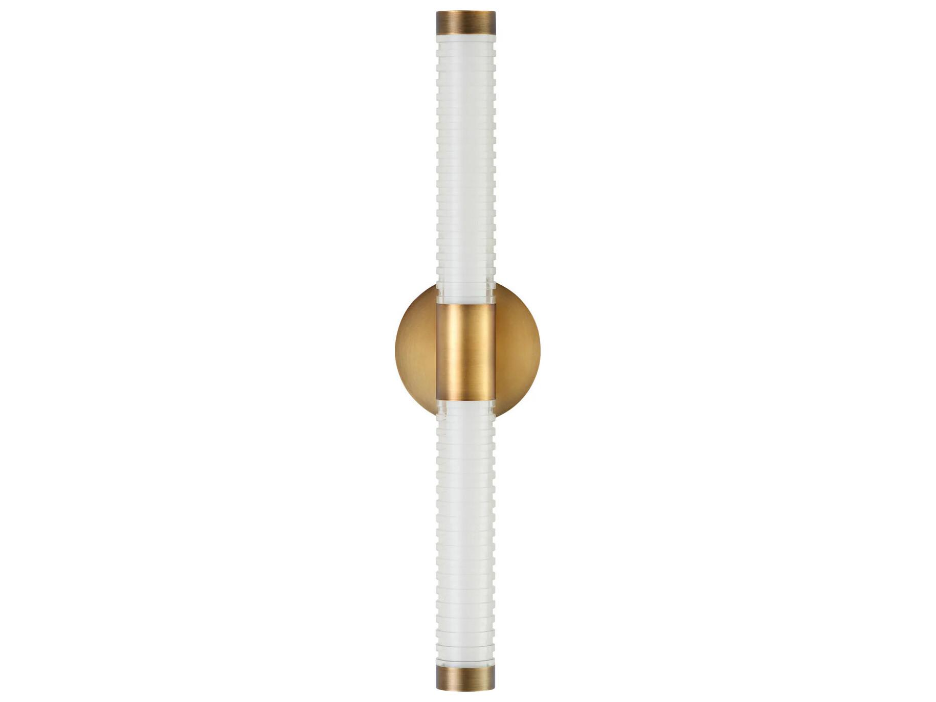 Oxygen by Quorum Vaden 2-Light Brushed Brass Wall Sconce