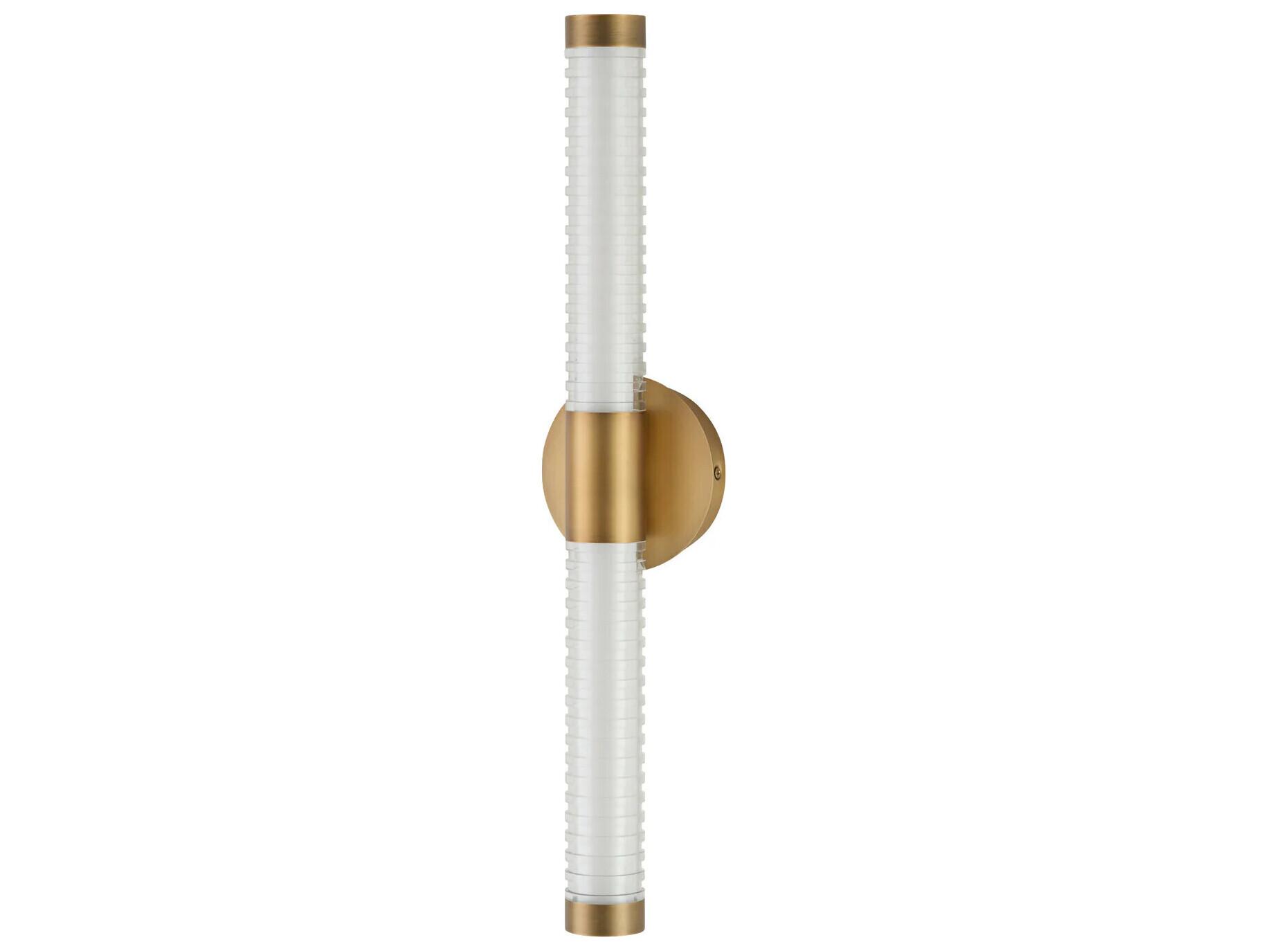 Oxygen by Quorum Vaden 2-Light Brushed Brass Wall Sconce