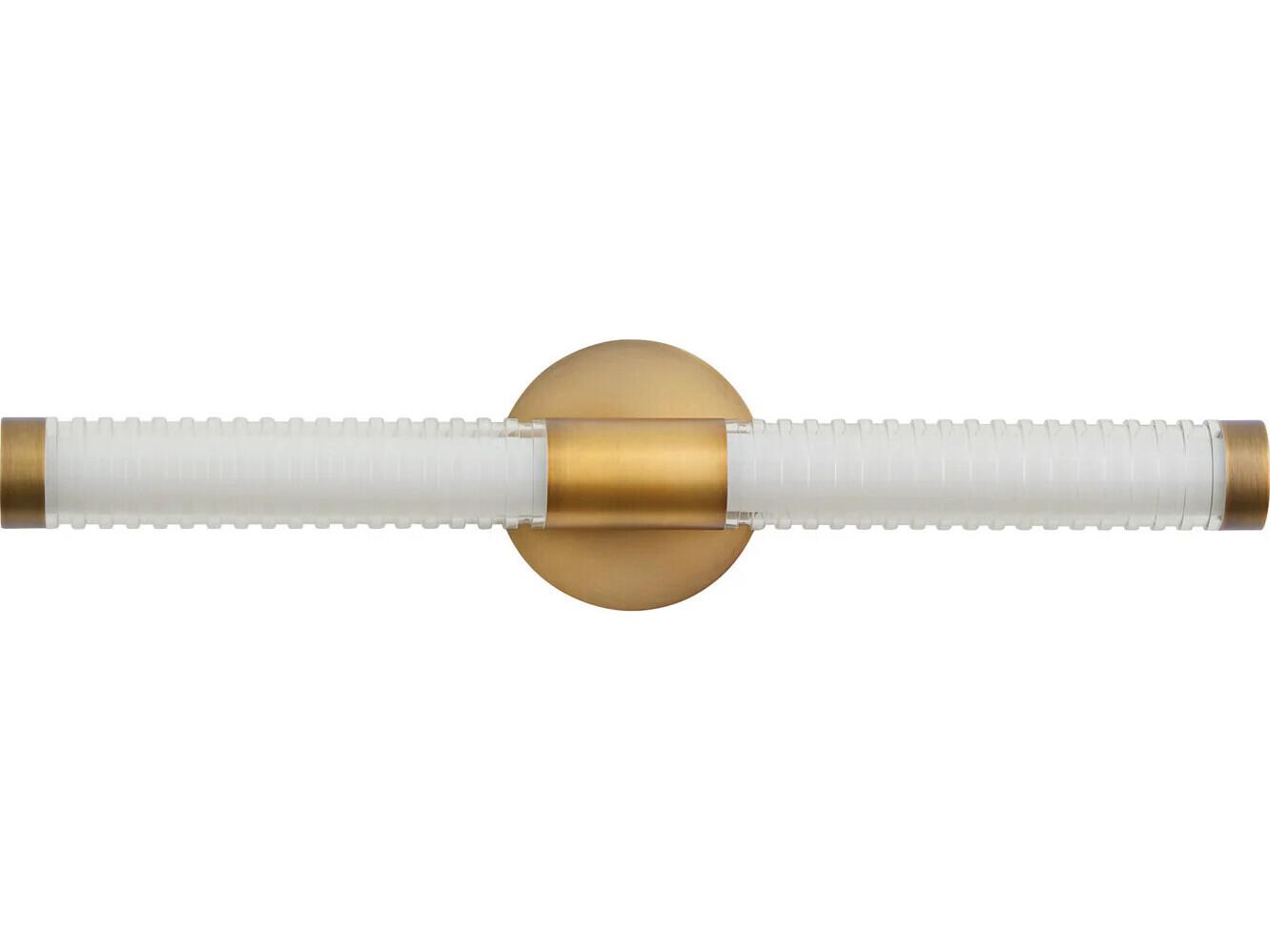 Oxygen by Quorum Vaden 2-Light Brushed Brass Wall Sconce