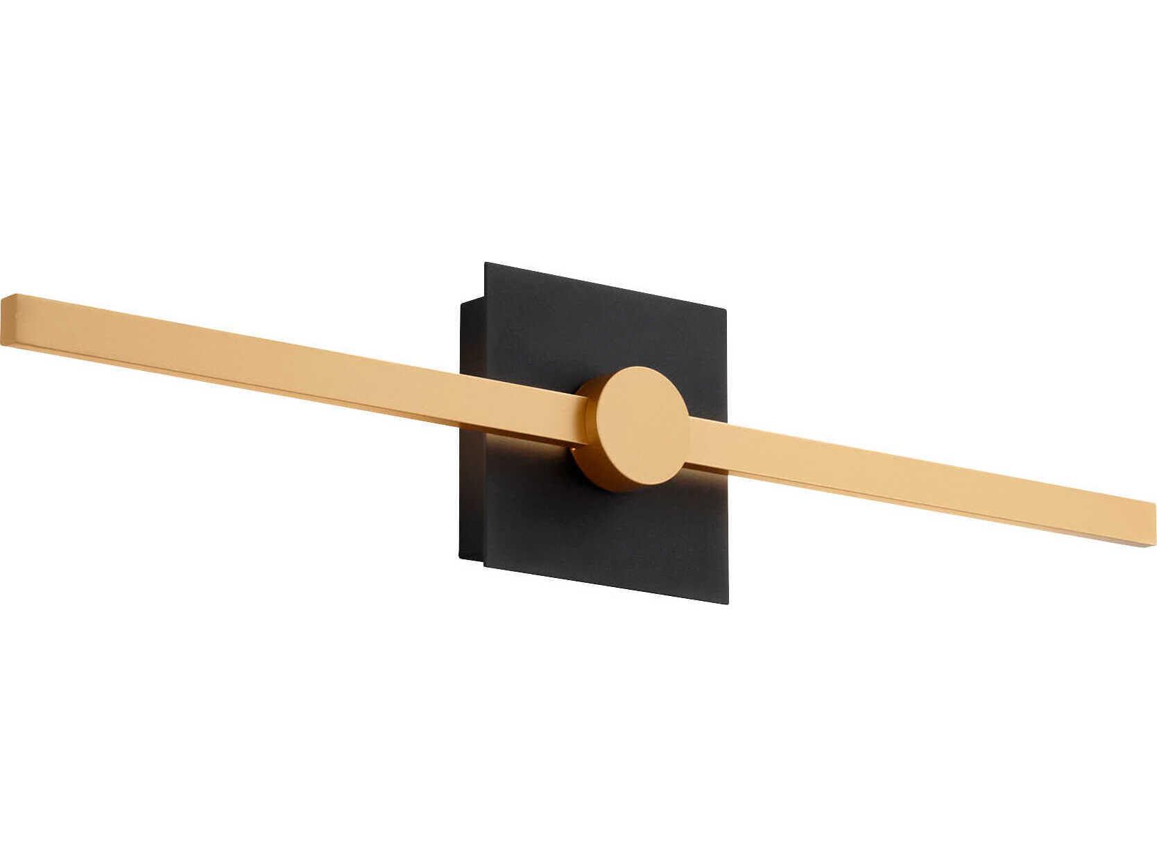 Oxygen by Quorum Zora 1-Light Black Industrial Brass Vanity Light