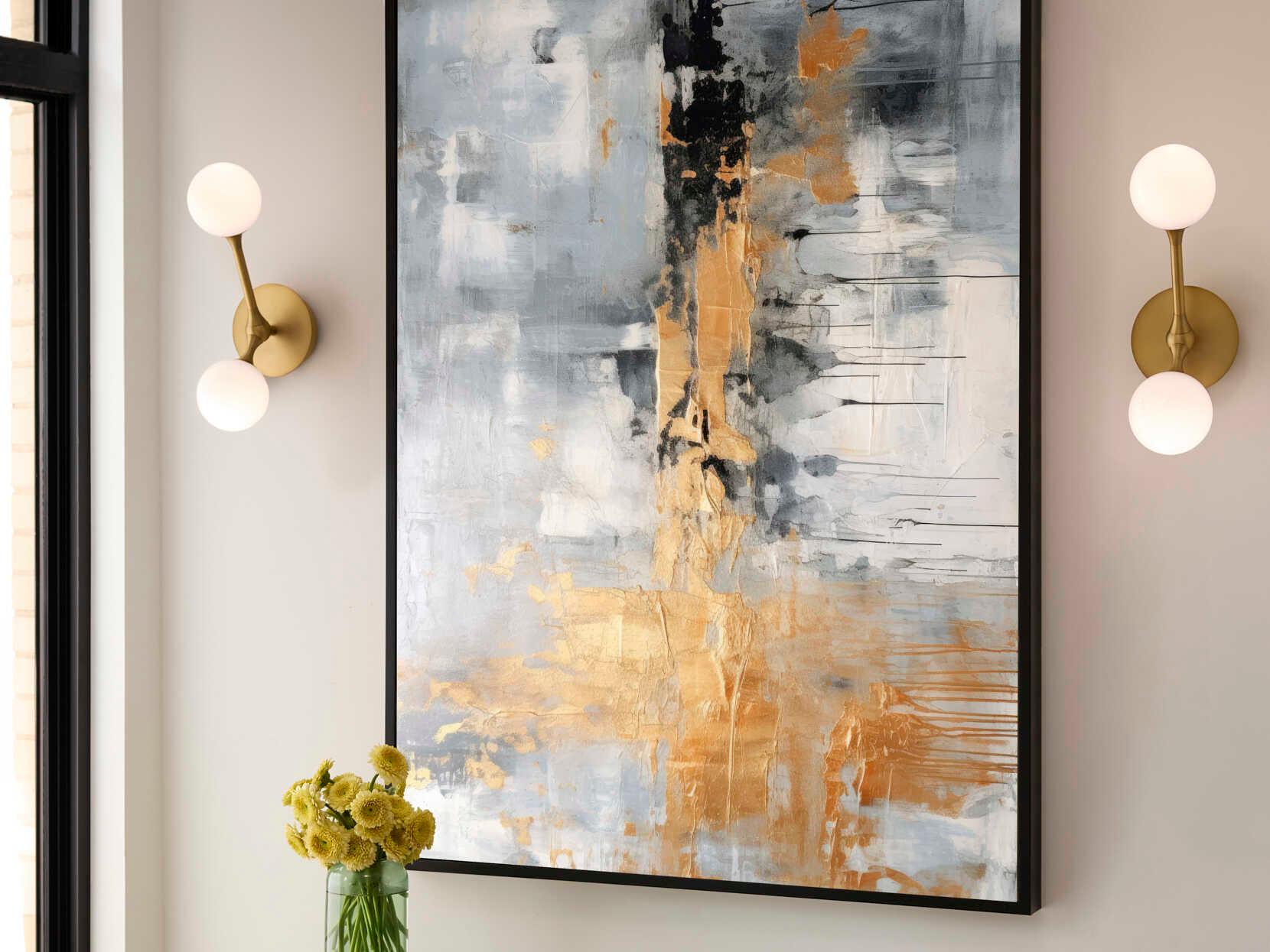 Oxygen by Quorum Orbe 2-Light Brushed Brass Wall Sconce