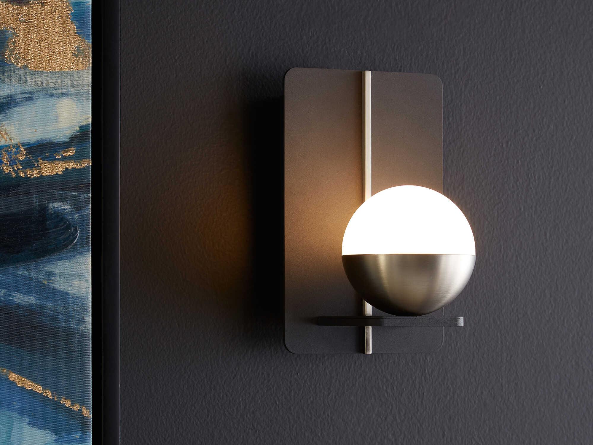 Oxygen by Quorum Iota 1-Light Black Satin Nickel Wall Sconce