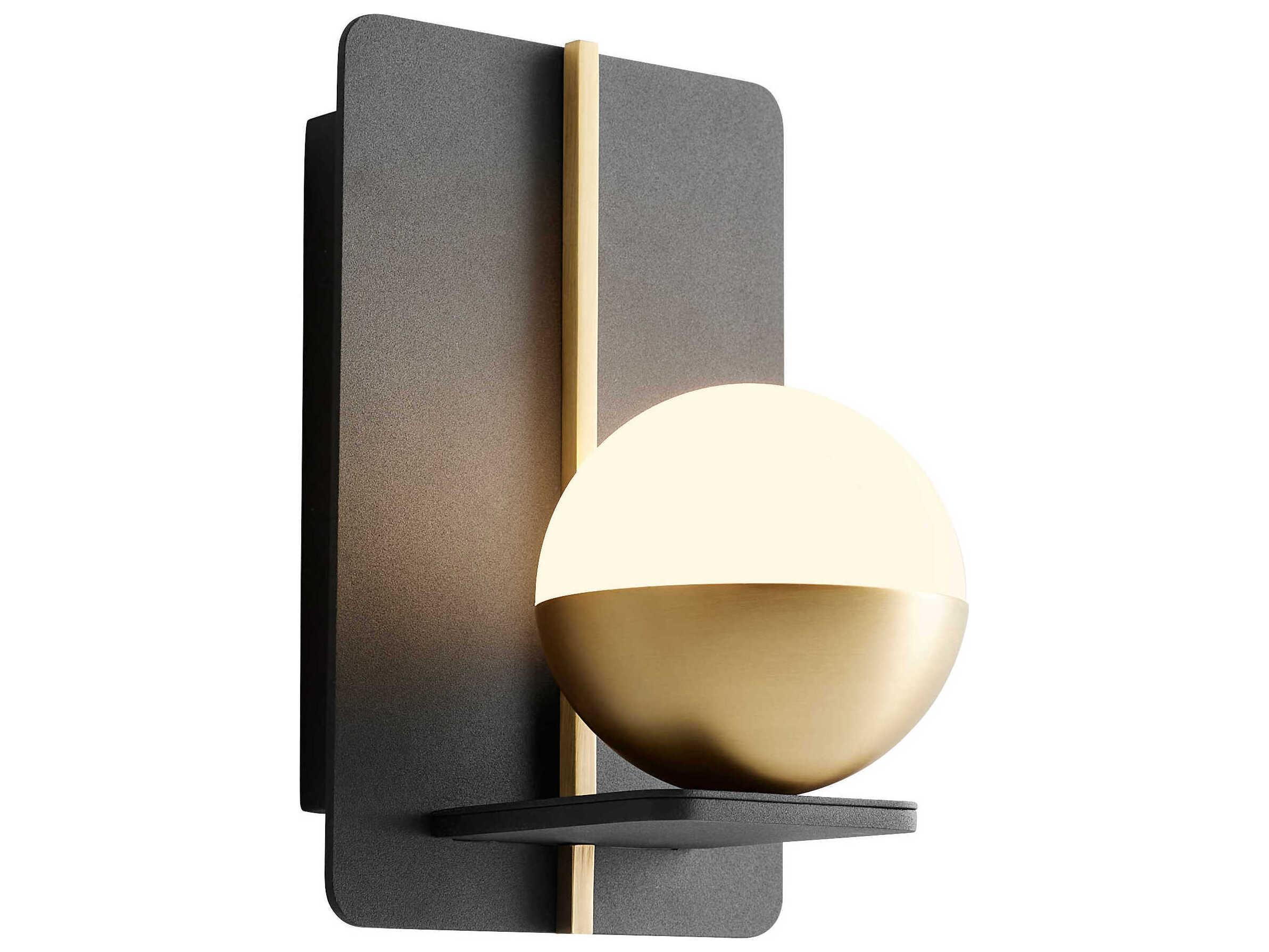 Oxygen by Quorum Iota 1-Light Black Aged Brass Wall Sconce