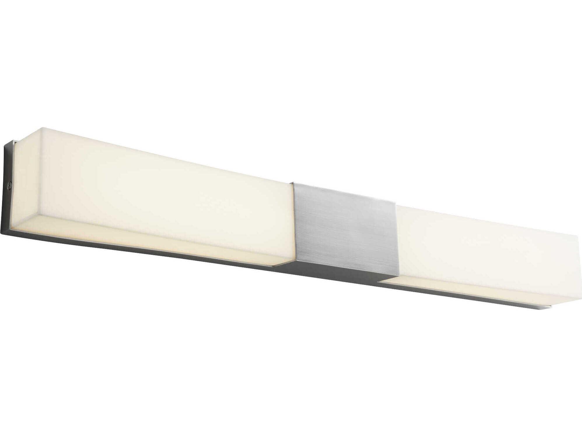 Oxygen by Quorum Crescent 2-Light Satin Nickel Vanity Light