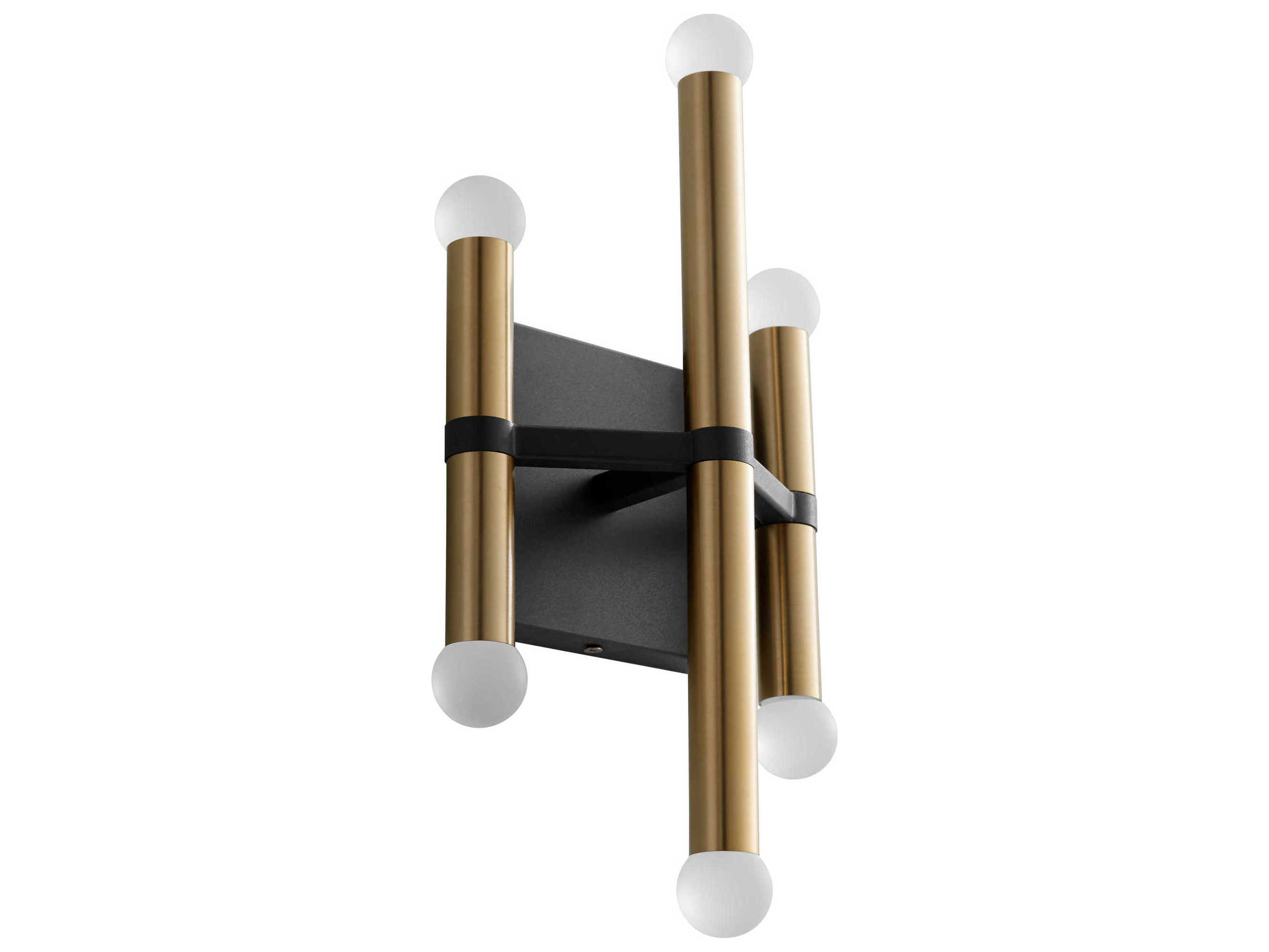 Oxygen by Quorum Nero 6-Light Black Aged Brass Wall Sconce