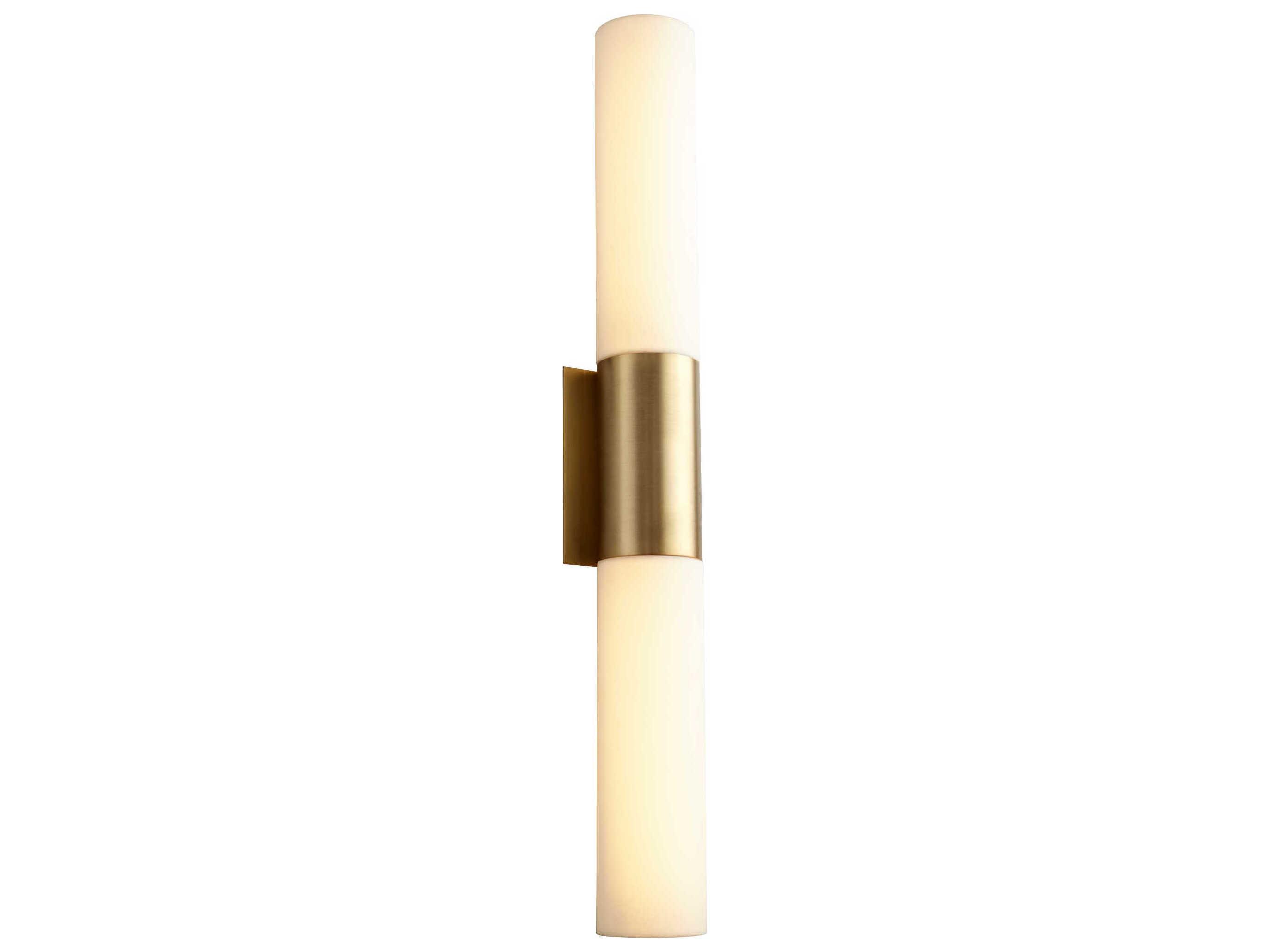 Oxygen by Quorum Magnum 2-Light Aged Brass Vanity Light
