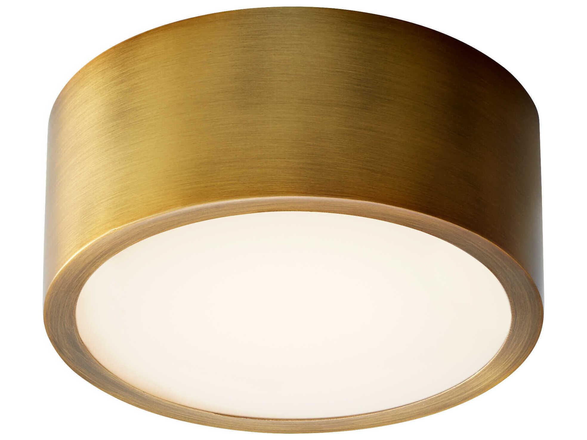Oxygen by Quorum Peepers 1-Light Aged Brass Round Flush Mount