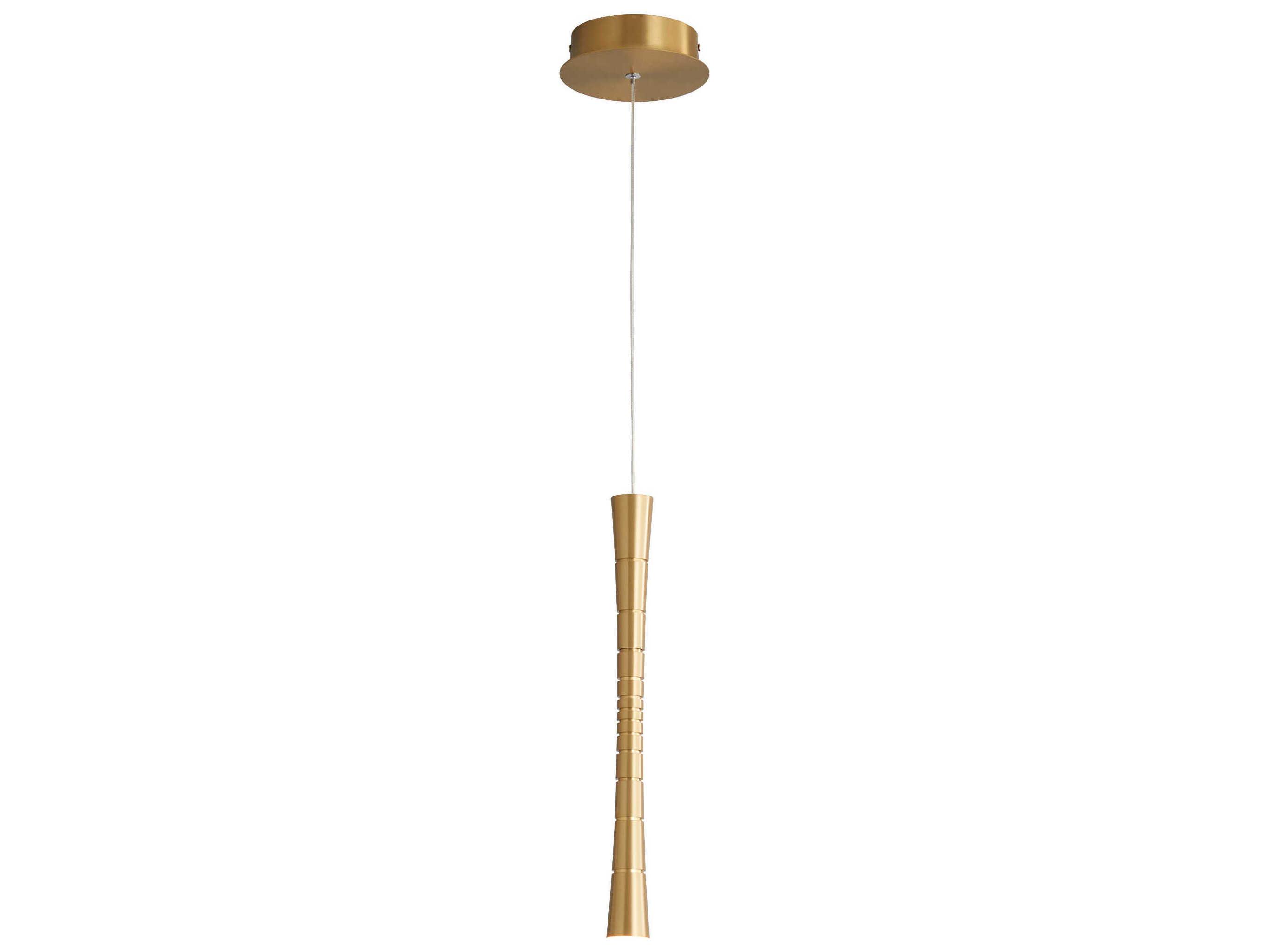 Oxygen by Quorum Sabre 1-Light Aged Brass Linear Mini Pendant