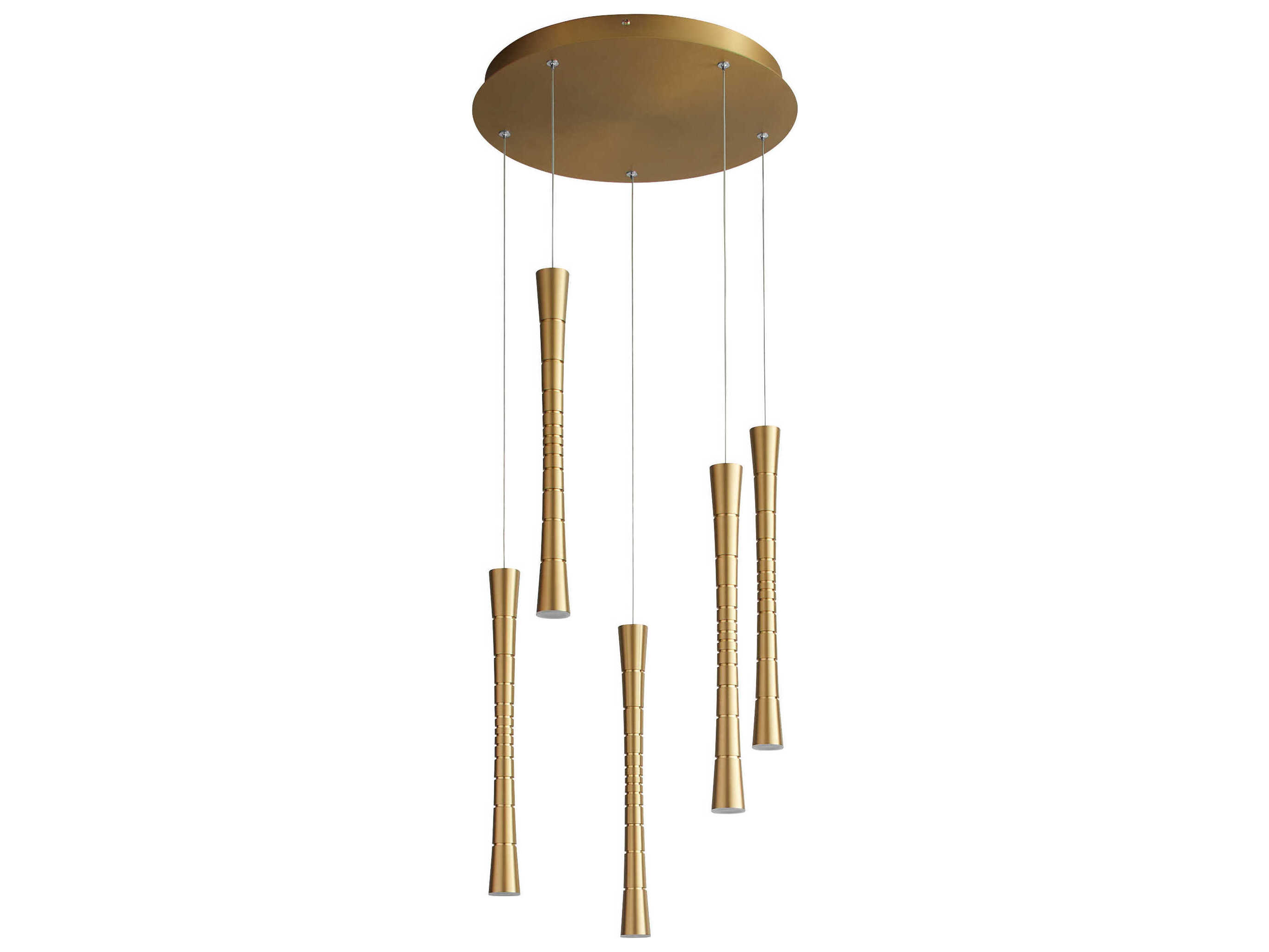 Oxygen by Quorum Sabre 5-Light Aged Brass Linear Mini Pendant