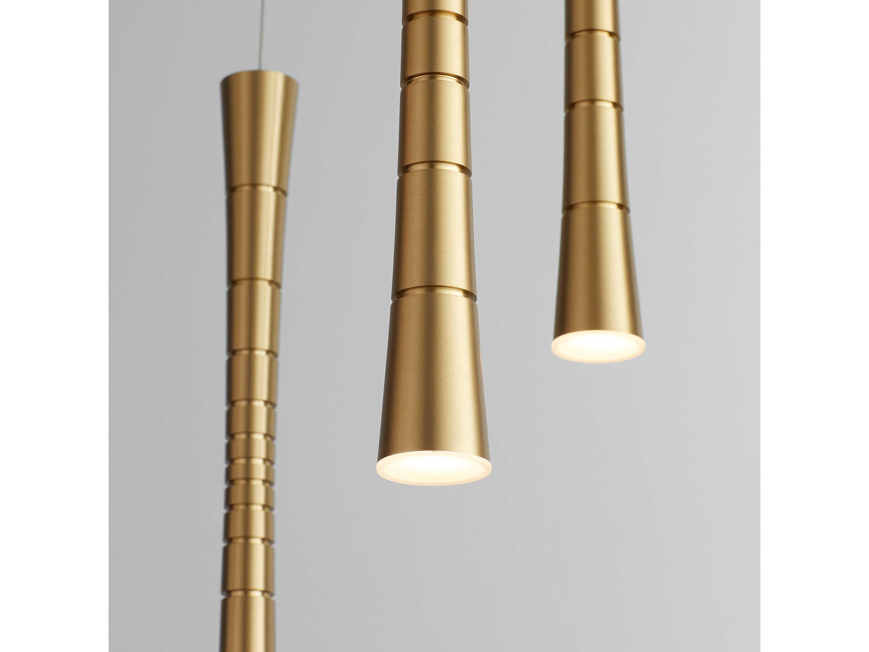 Oxygen by Quorum Sabre 5-Light Aged Brass Linear Mini Pendant