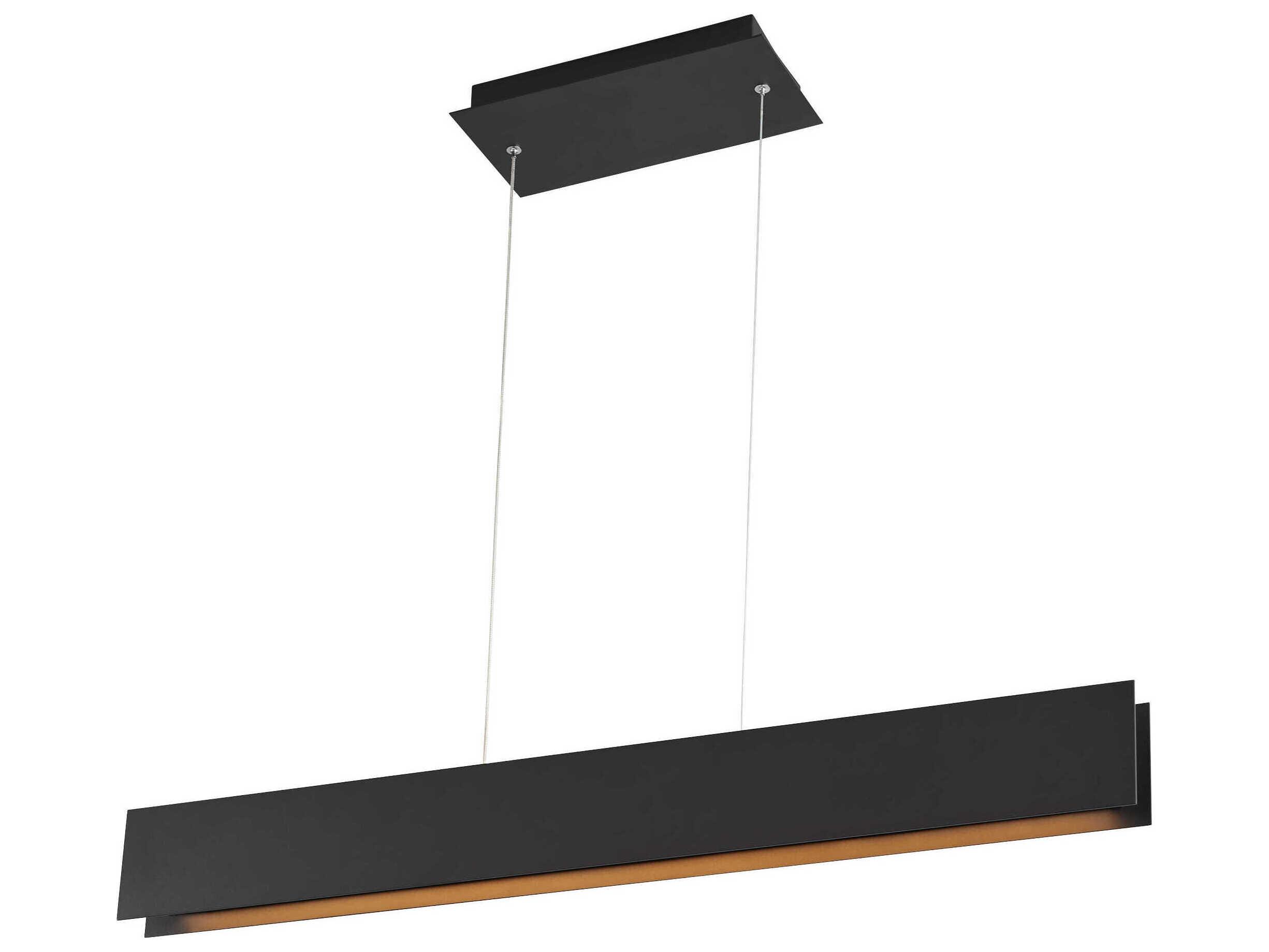 Oxygen by Quorum Brio 1-Light Black Linear Island Pendant