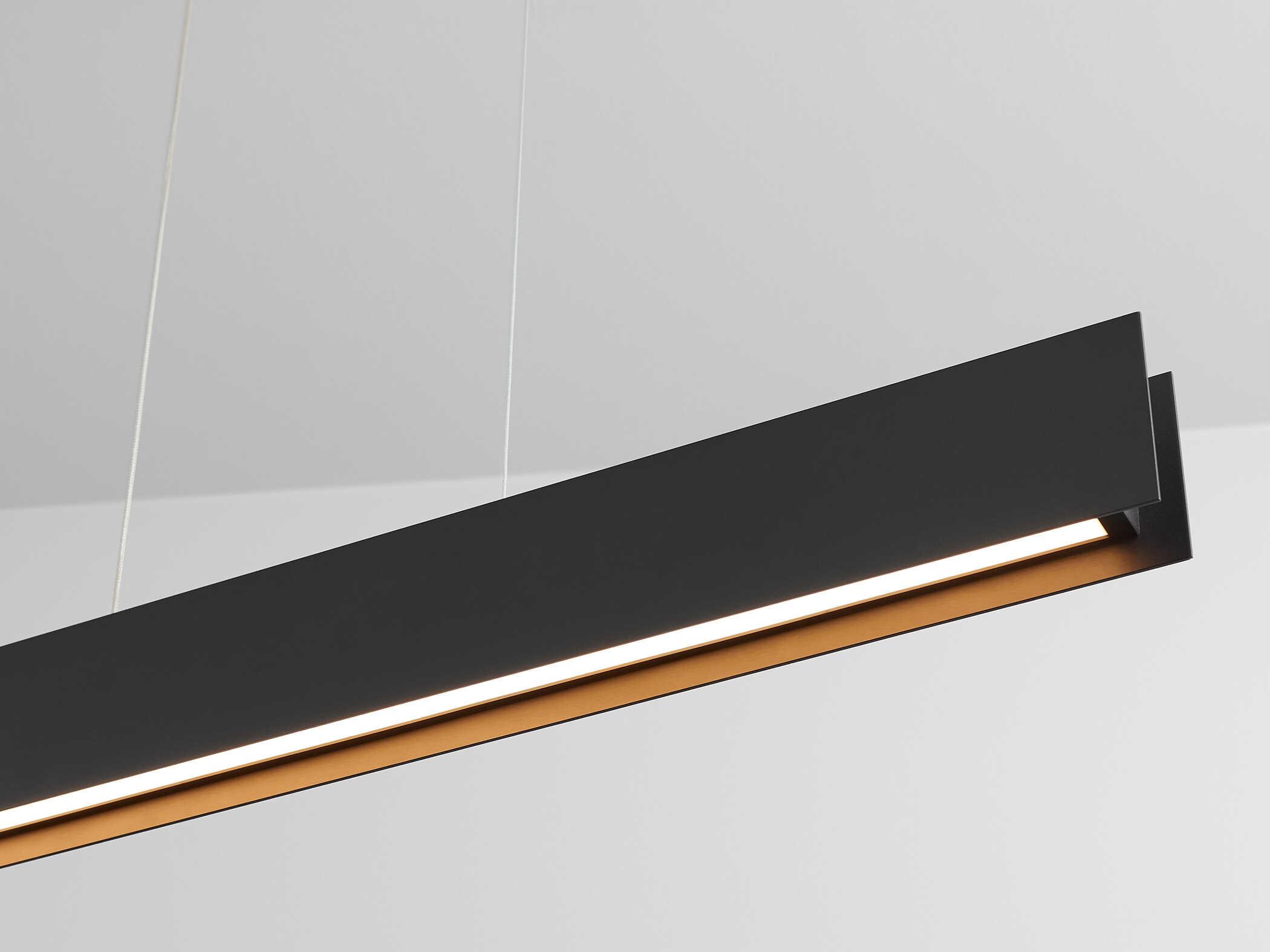 Oxygen by Quorum Brio 1-Light Black Linear Island Pendant