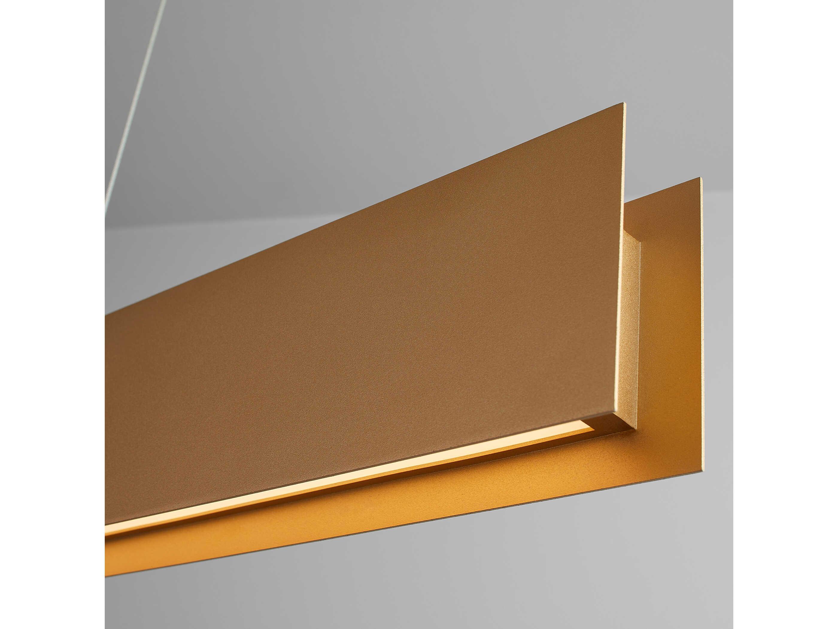 Oxygen by Quorum Brio 1-Light Powdered Gold Linear Island Pendant