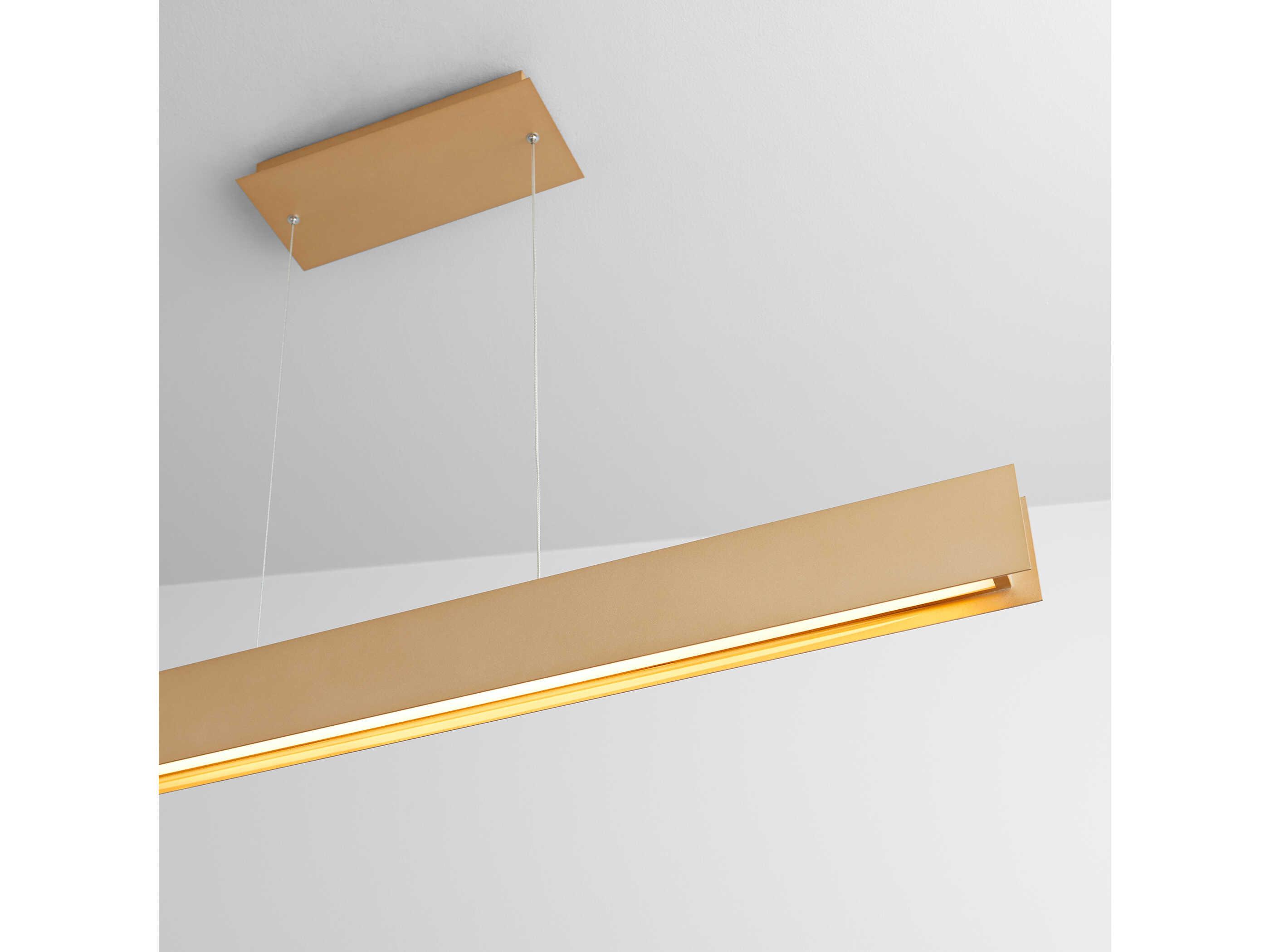 Oxygen by Quorum Brio 1-Light Powdered Gold Linear Island Pendant