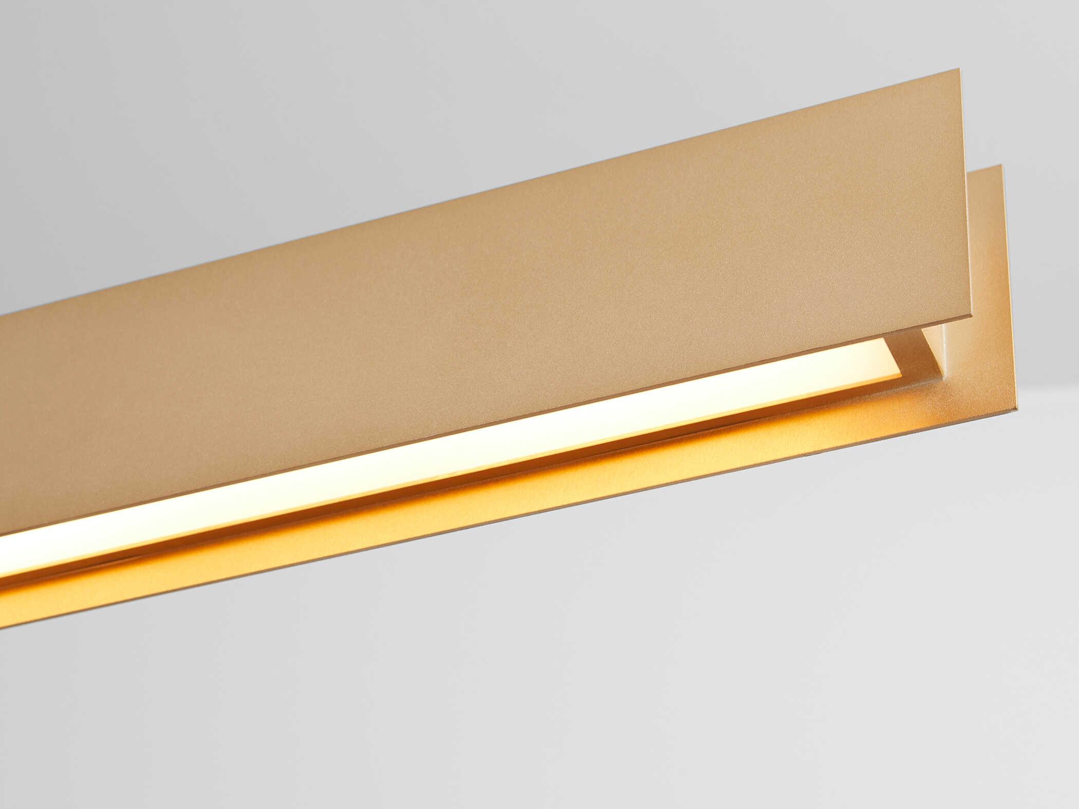 Oxygen by Quorum Brio 1-Light Powdered Gold Linear Island Pendant