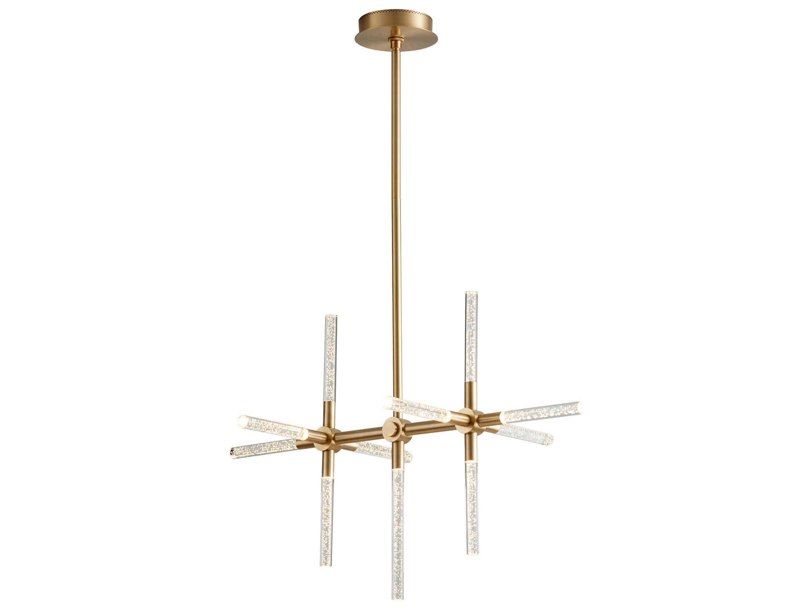 Oxygen by Quorum Tali 11-Light Aged Brass Linear Chandelier