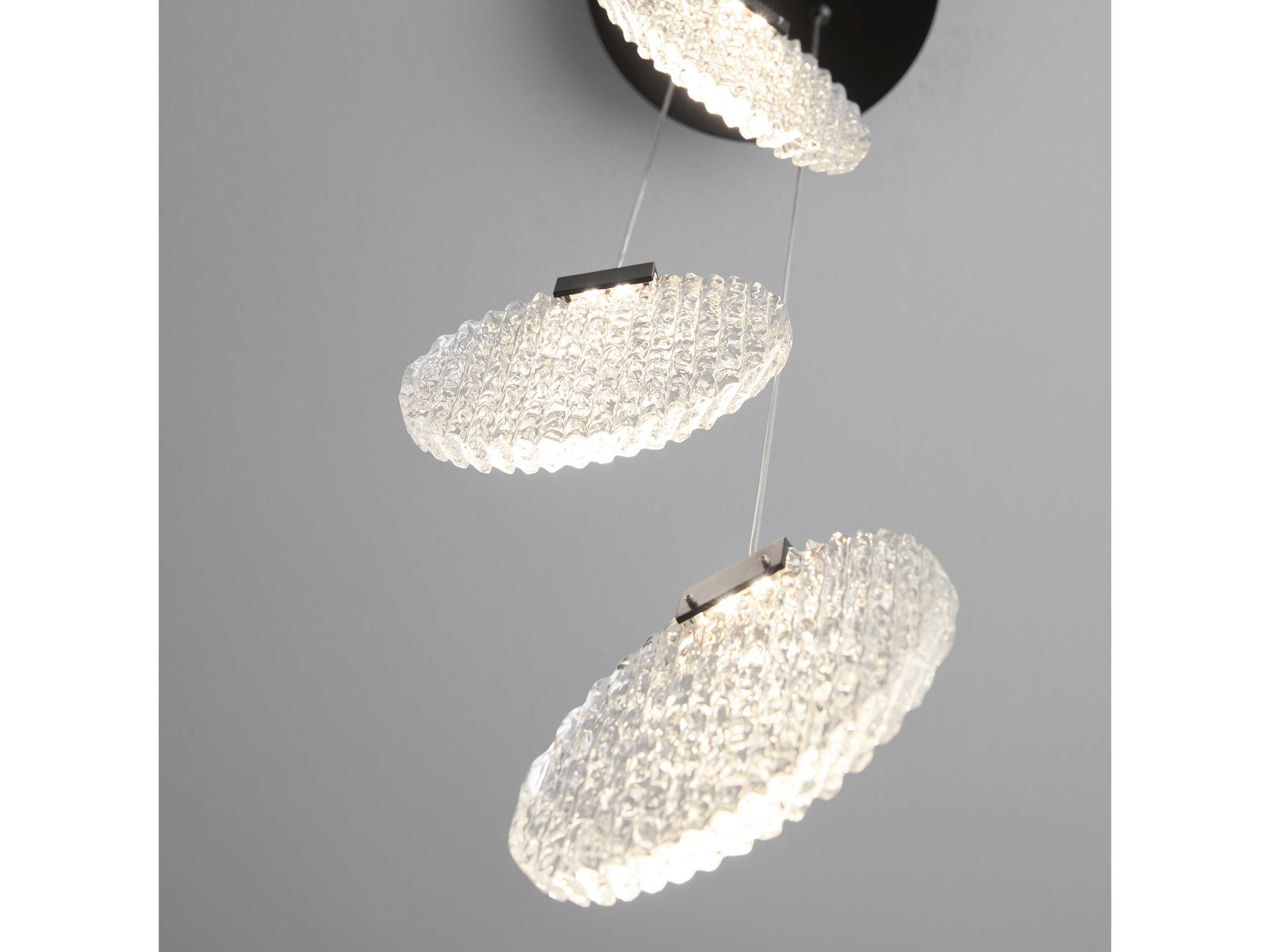 Oxygen by Quorum Axiom 3-Light Black Round Pendant