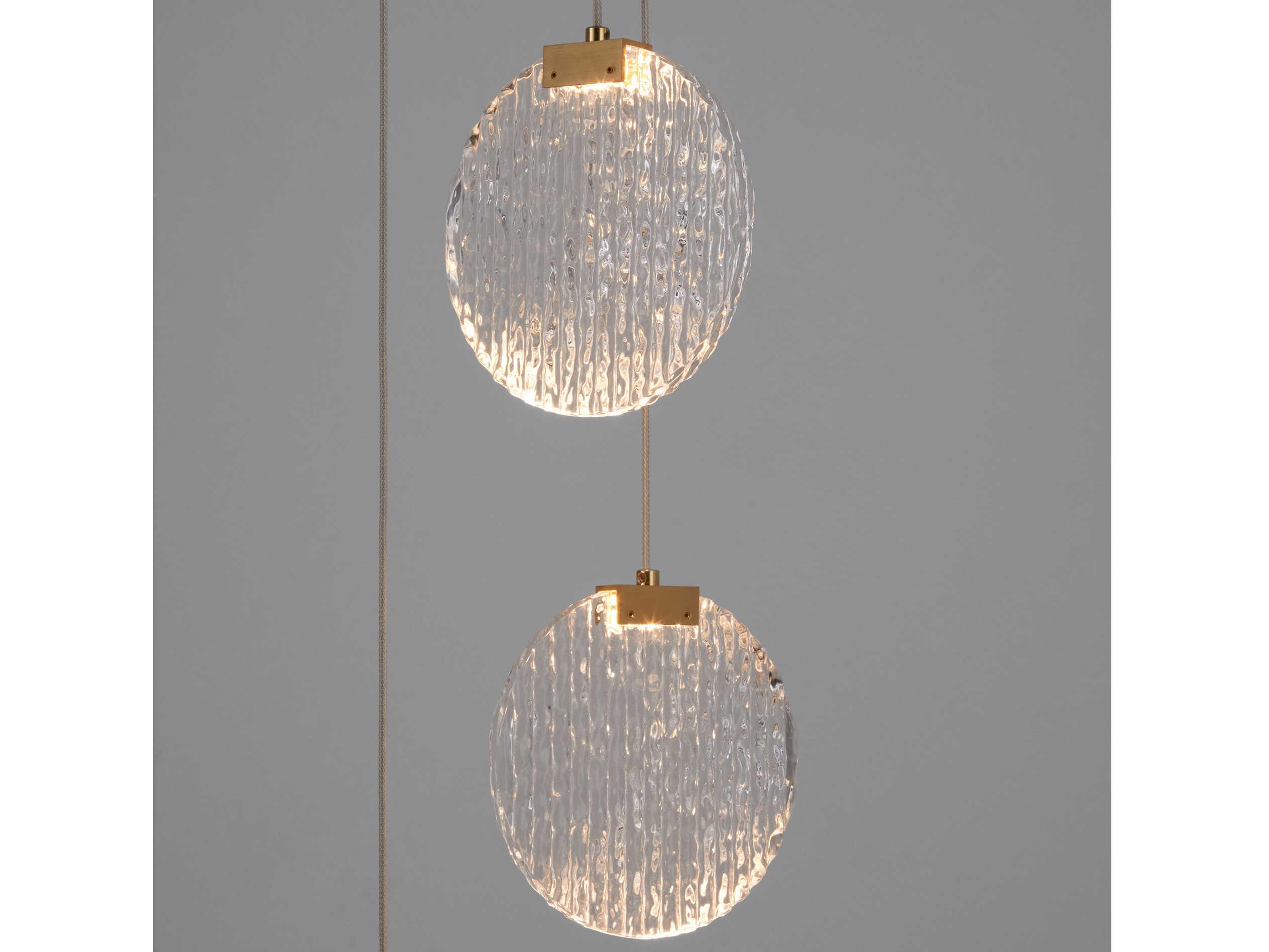 Oxygen by Quorum Axiom 3-Light Aged Brass Round Mini Pendant
