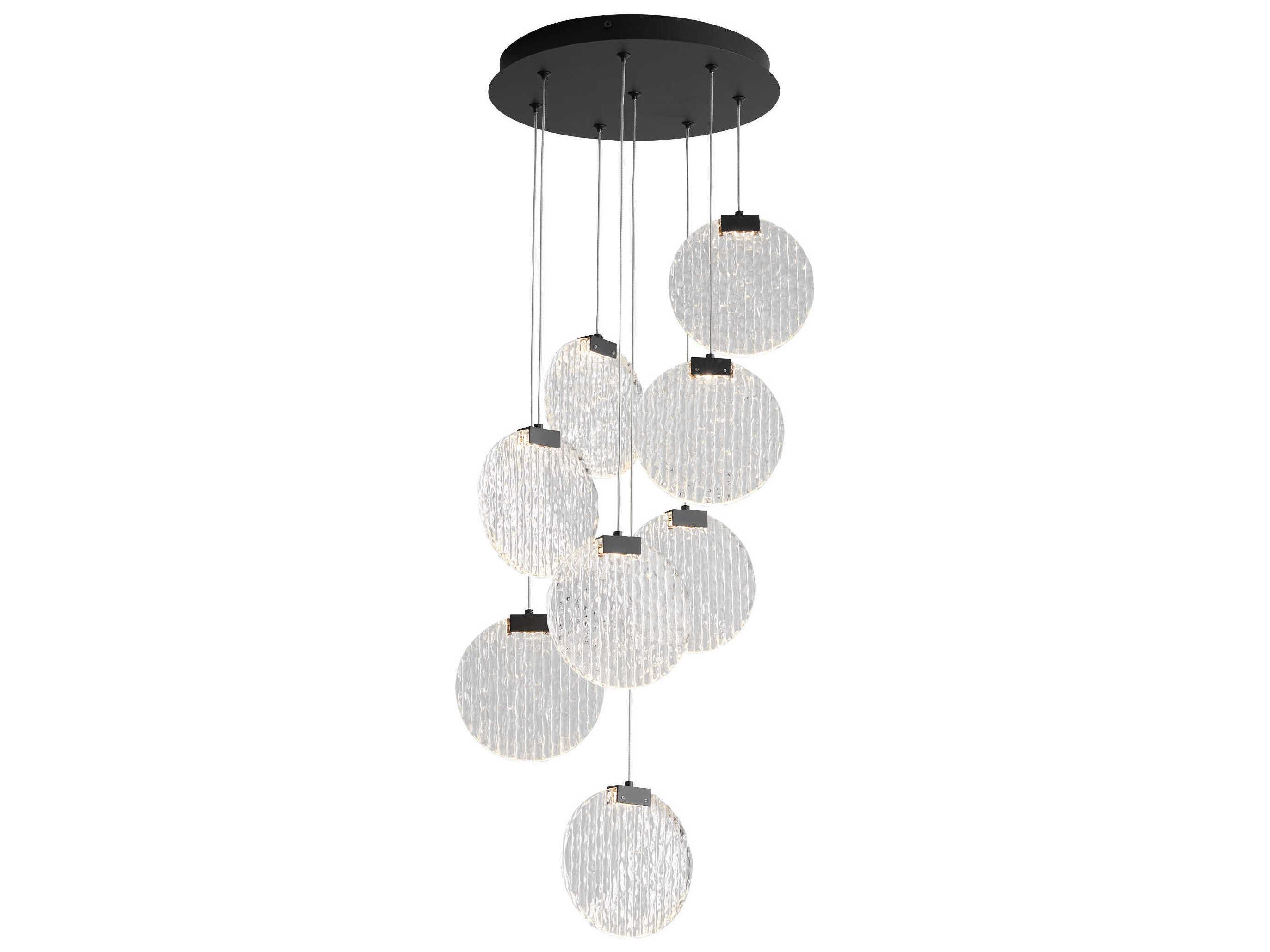 Oxygen by Quorum Axiom 8-Light Black Round Pendant