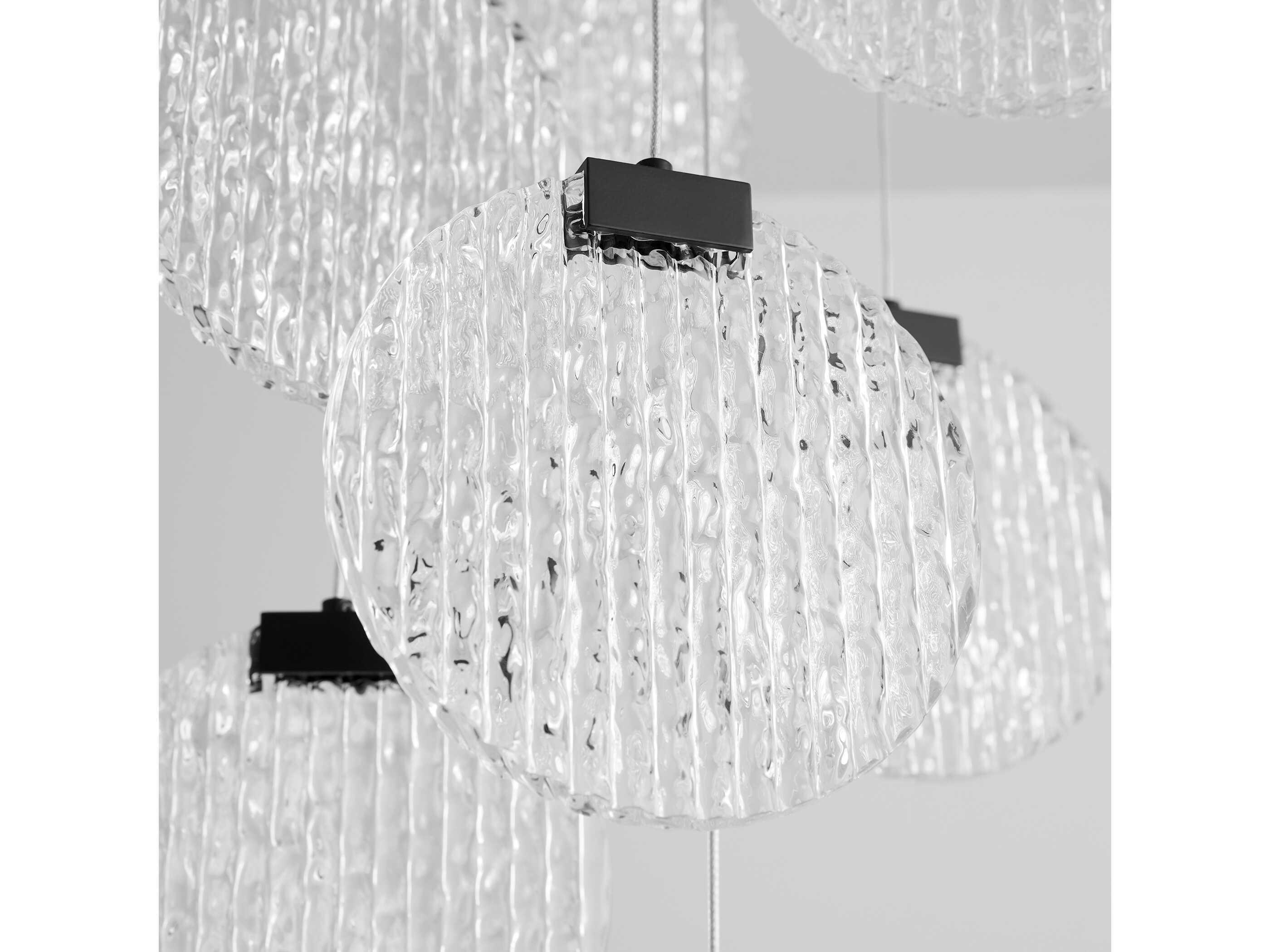 Oxygen by Quorum Axiom 8-Light Black Round Pendant