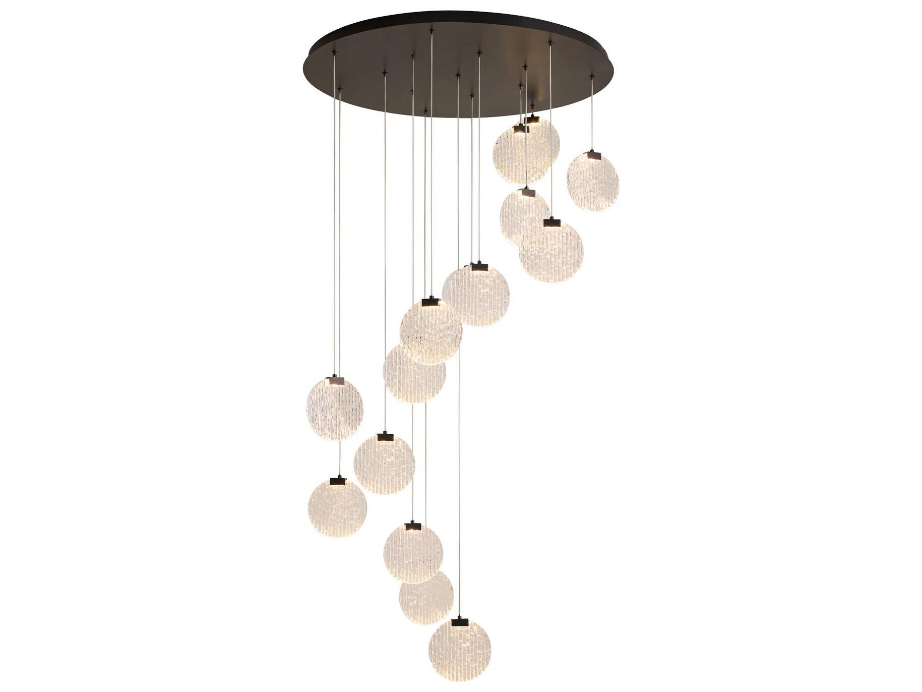 Oxygen by Quorum Axiom 15-Light Black Globe Pendant