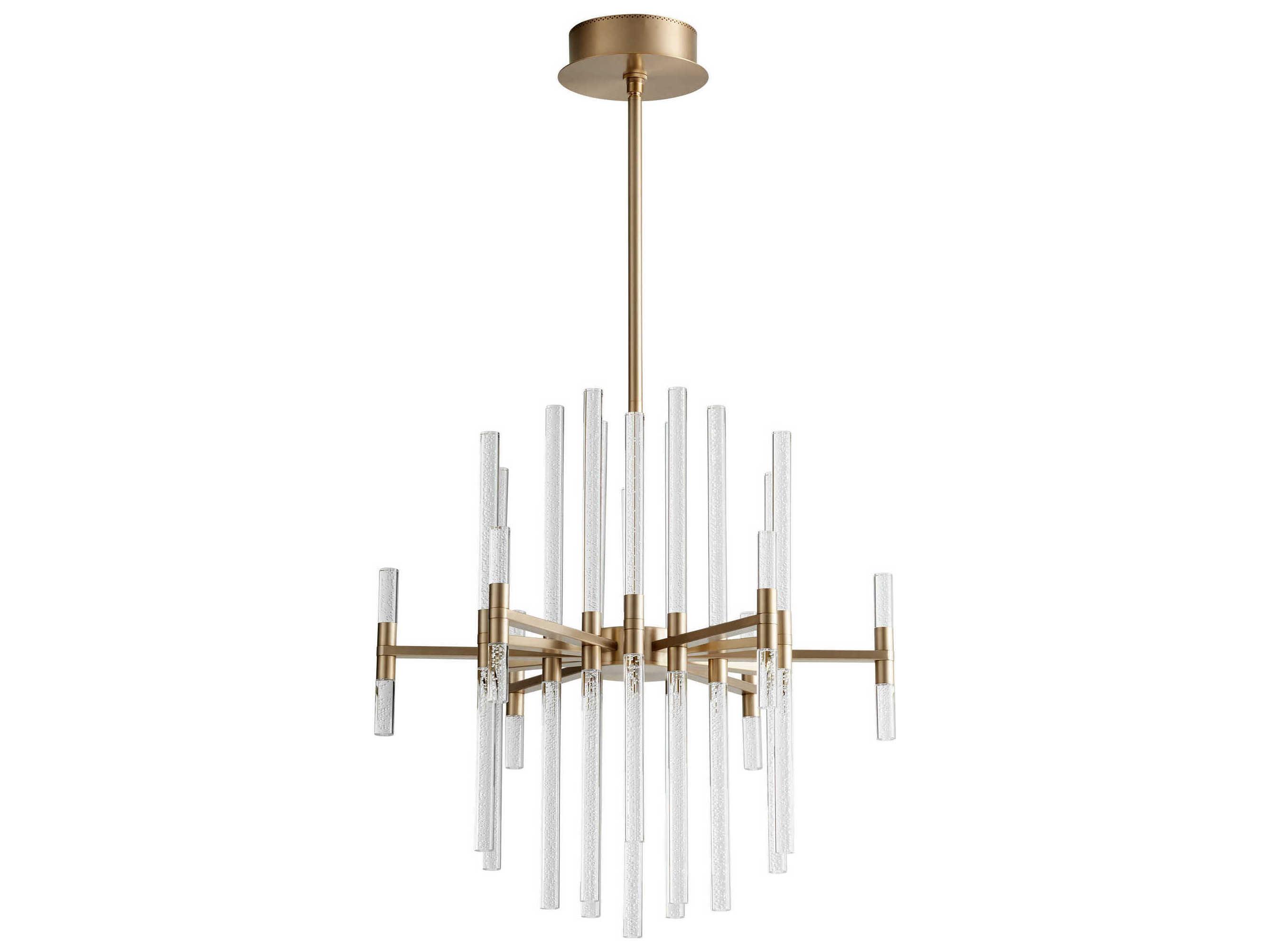 Oxygen by Quorum Miro 37-Light Aged Brass Linear Chandelier