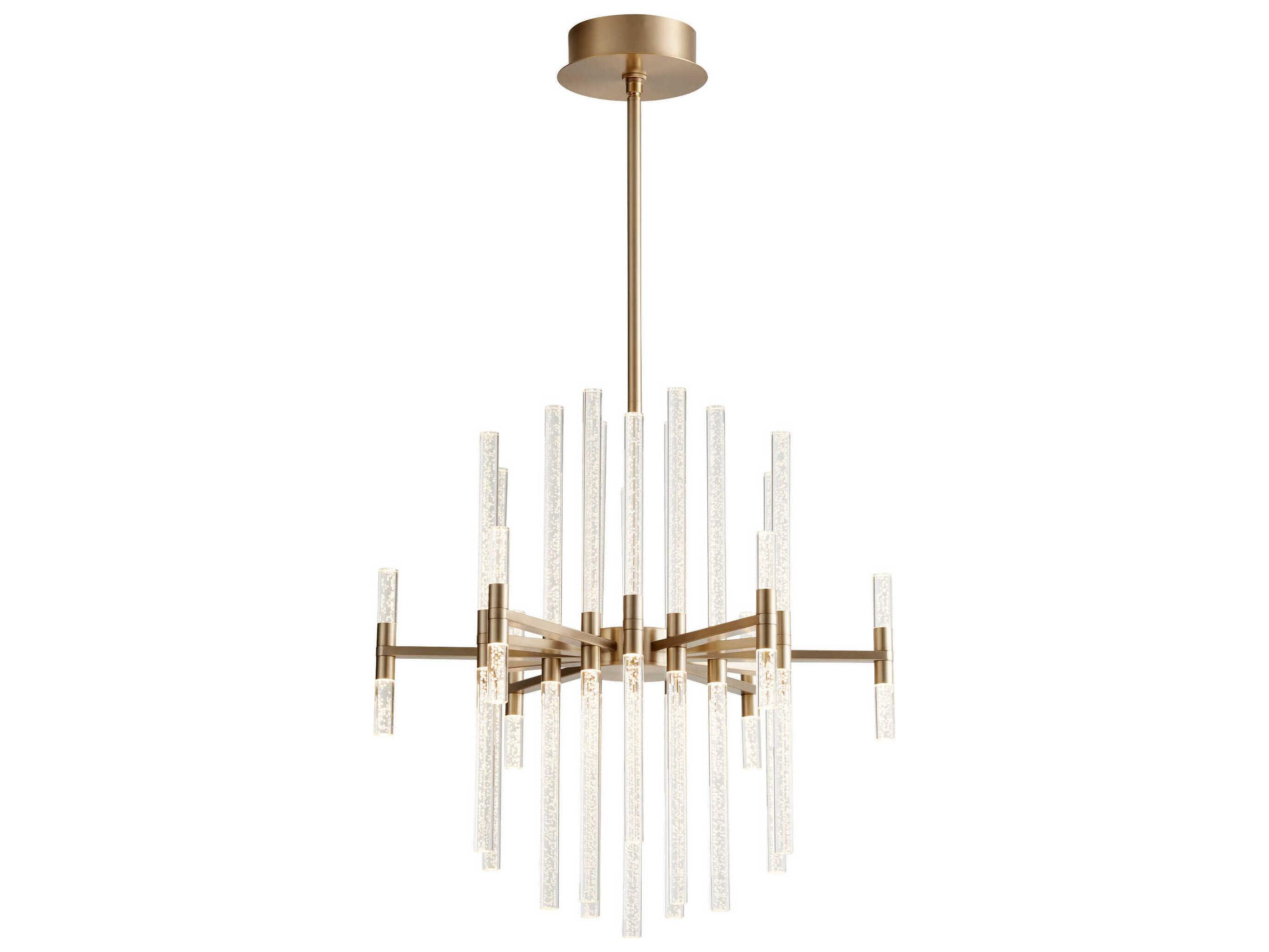 Oxygen by Quorum Miro 37-Light Aged Brass Linear Chandelier