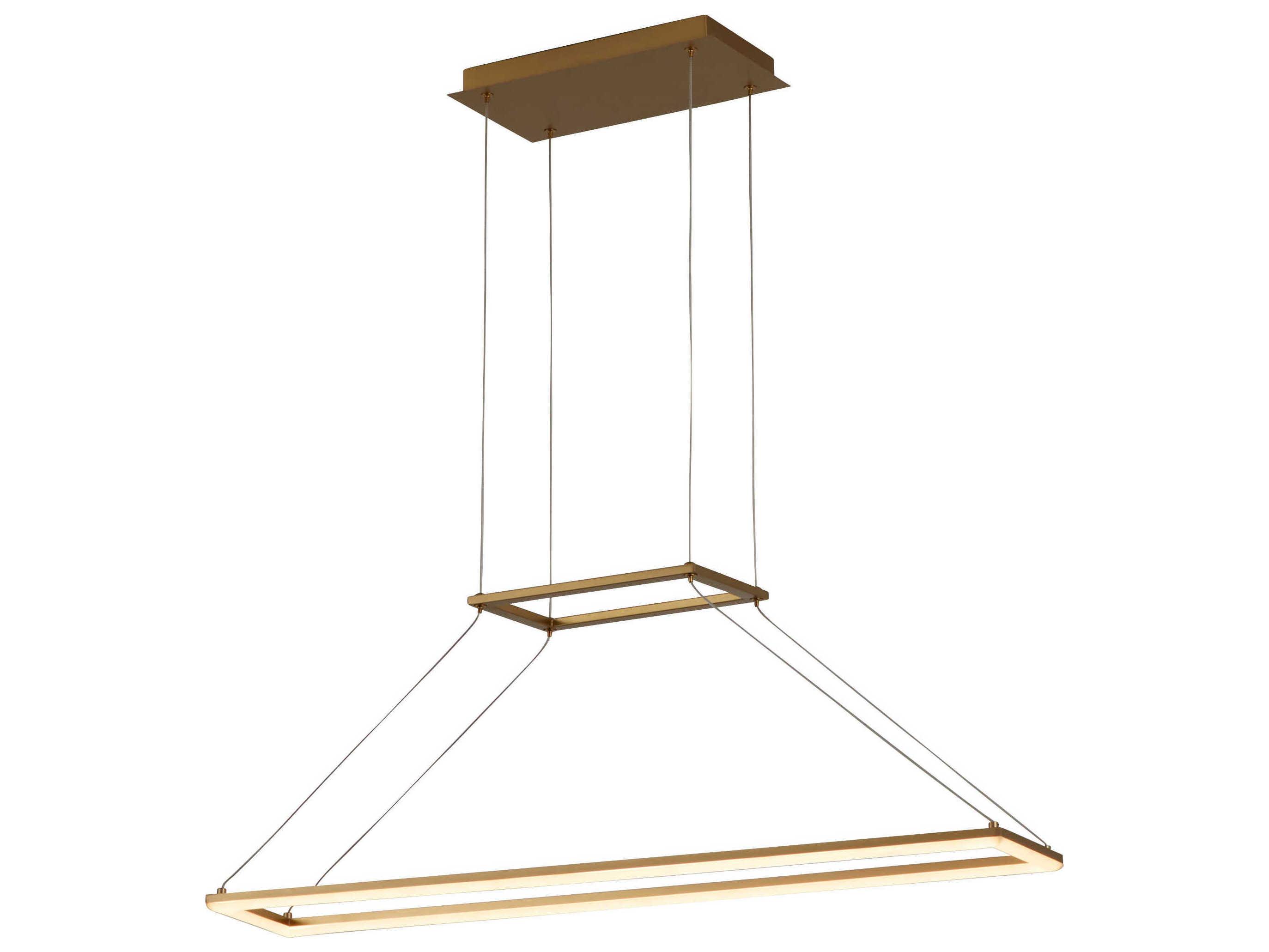 Oxygen by Quorum Xanni 1-Light Aged Brass Linear Island Pendant