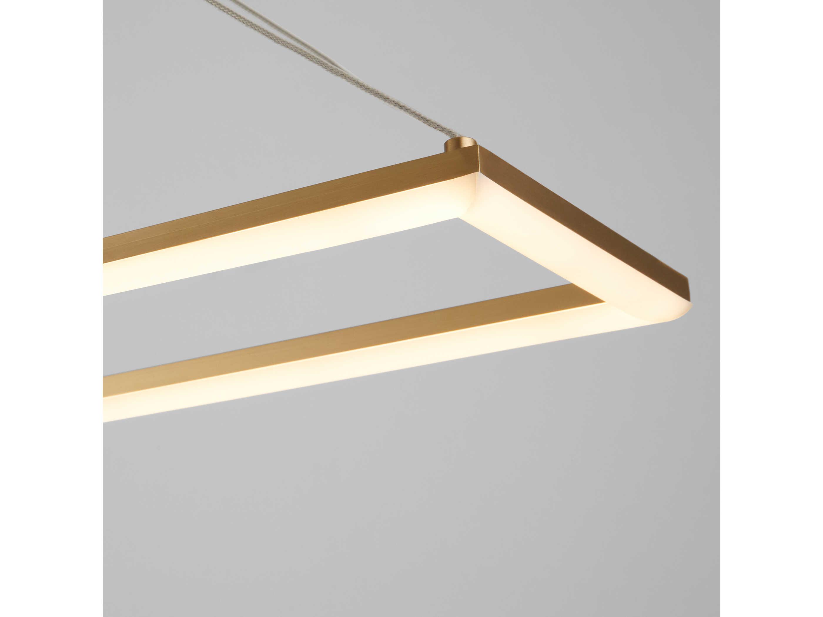 Oxygen by Quorum Xanni 1-Light Aged Brass Linear Island Pendant