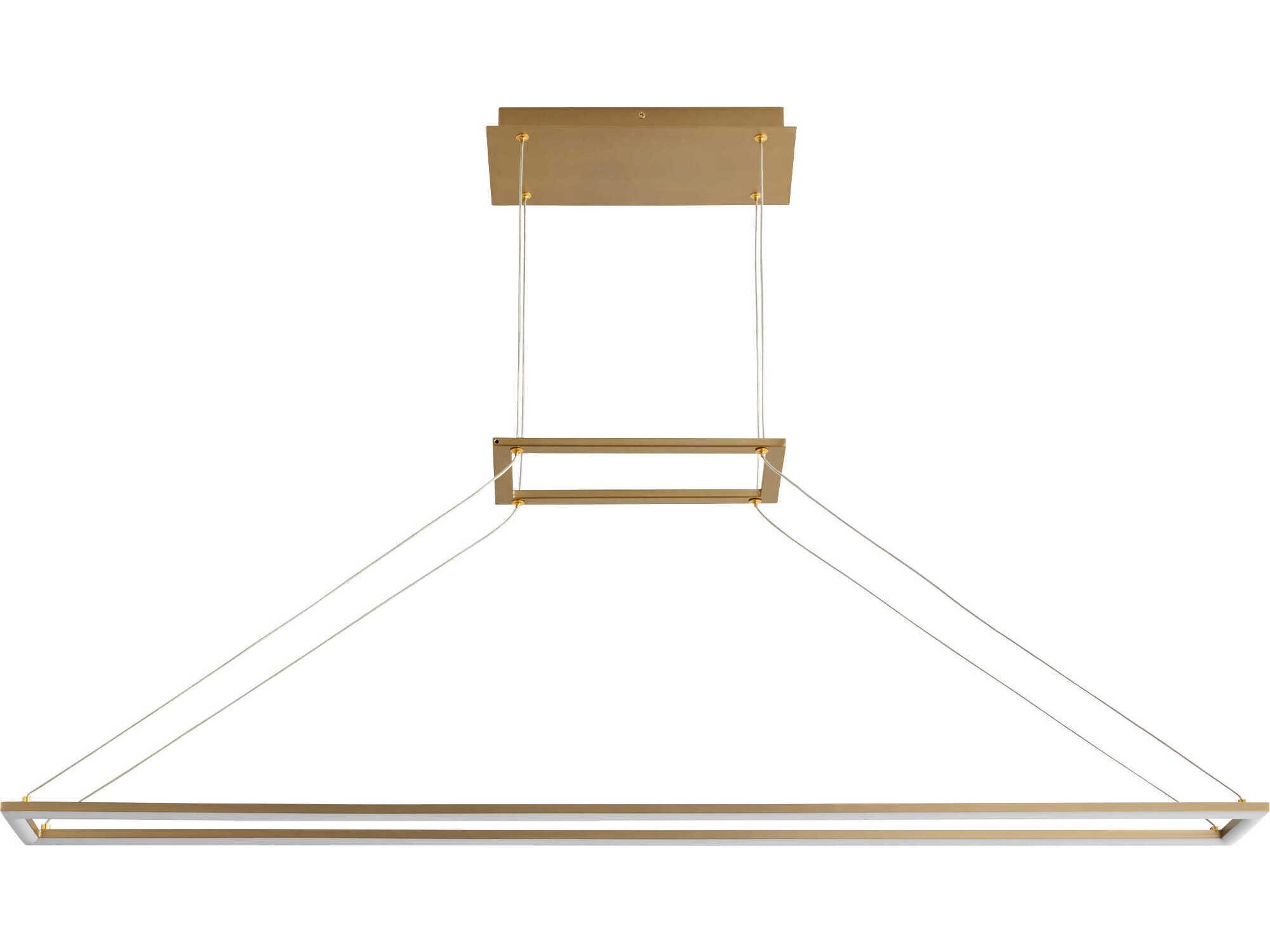 Oxygen by Quorum Xanni 1-Light Aged Brass Linear Island Pendant