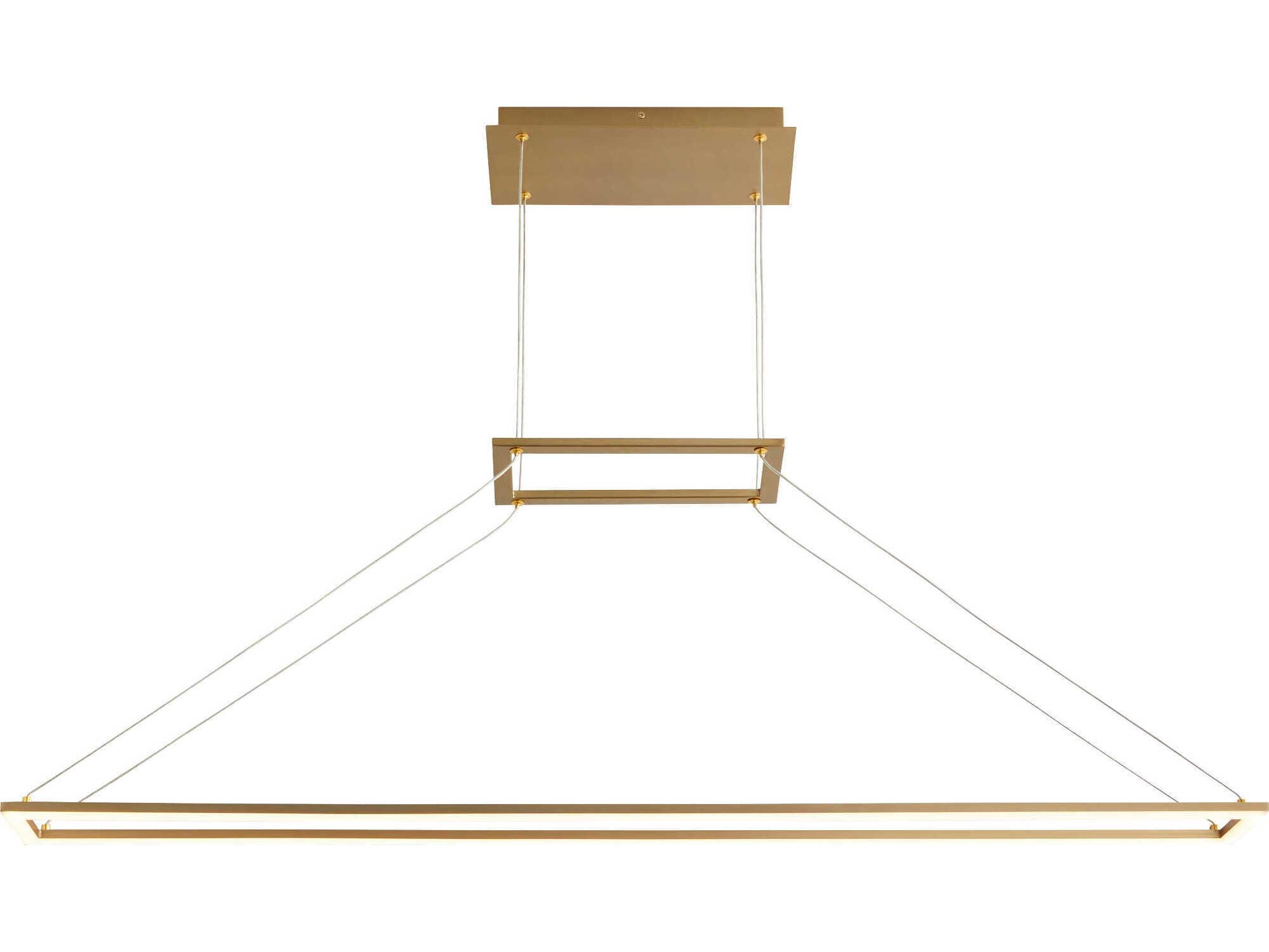 Oxygen by Quorum Xanni 1-Light Aged Brass Linear Island Pendant
