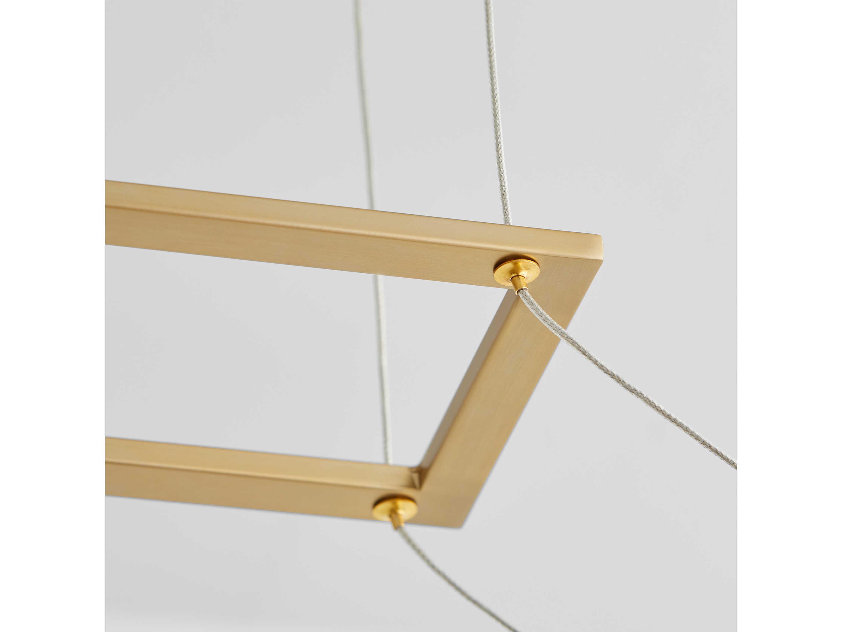 Oxygen by Quorum Xanni 1-Light Aged Brass Linear Island Pendant