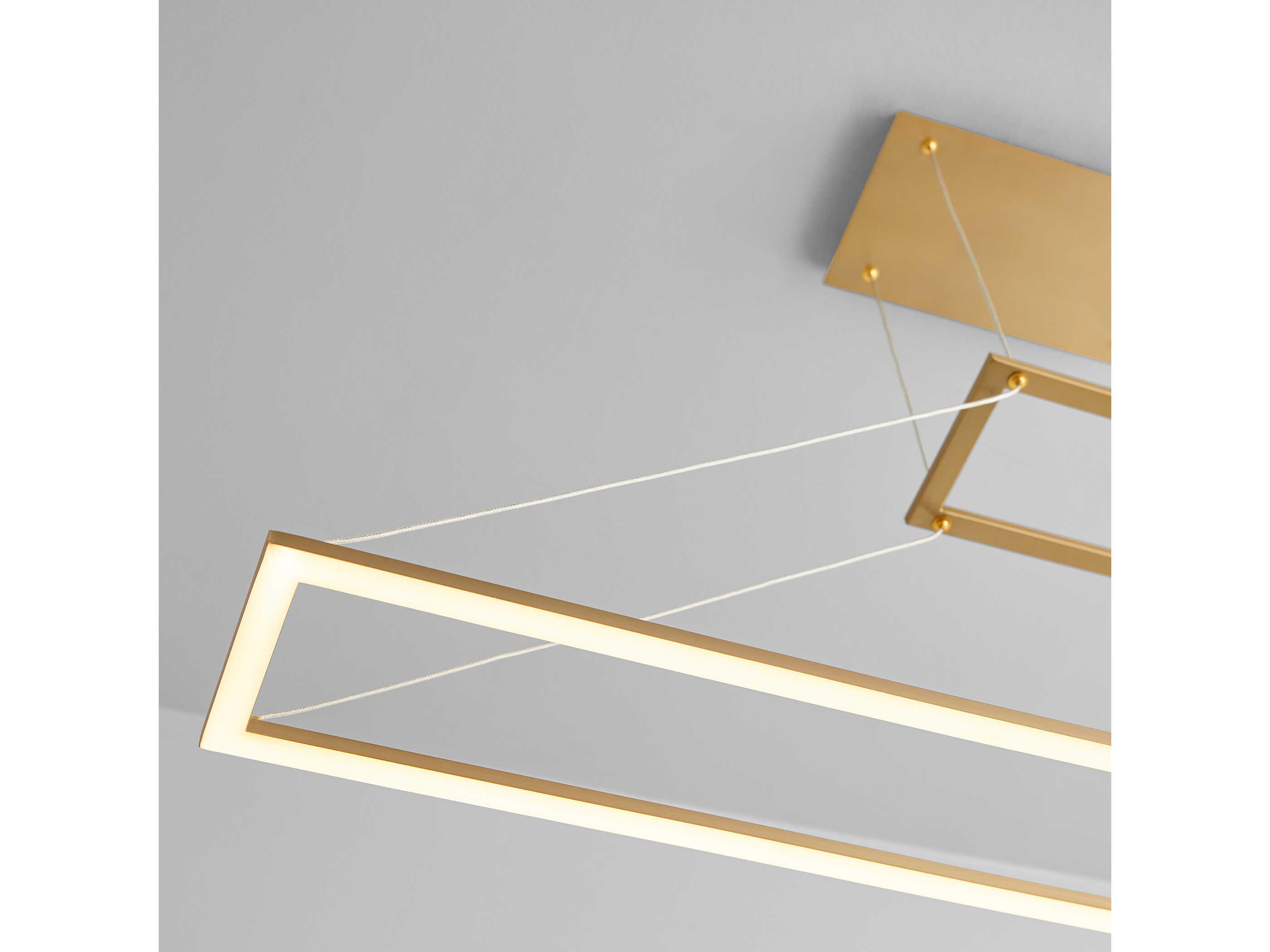 Oxygen by Quorum Xanni 1-Light Aged Brass Linear Island Pendant