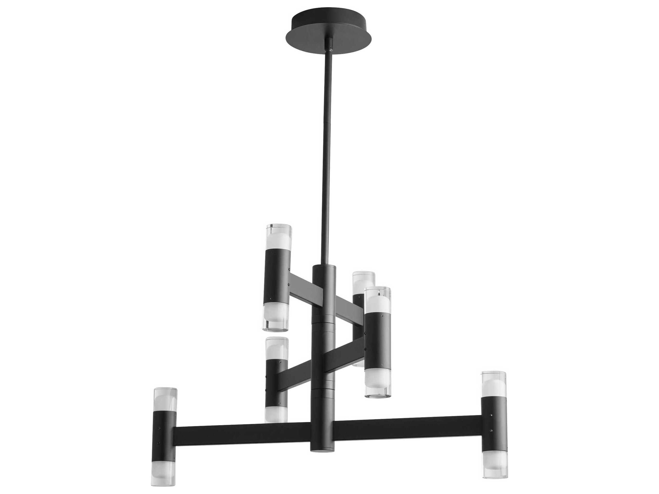 Oxygen by Quorum Alarum 12-Light Black Geometric Linear Chandelier
