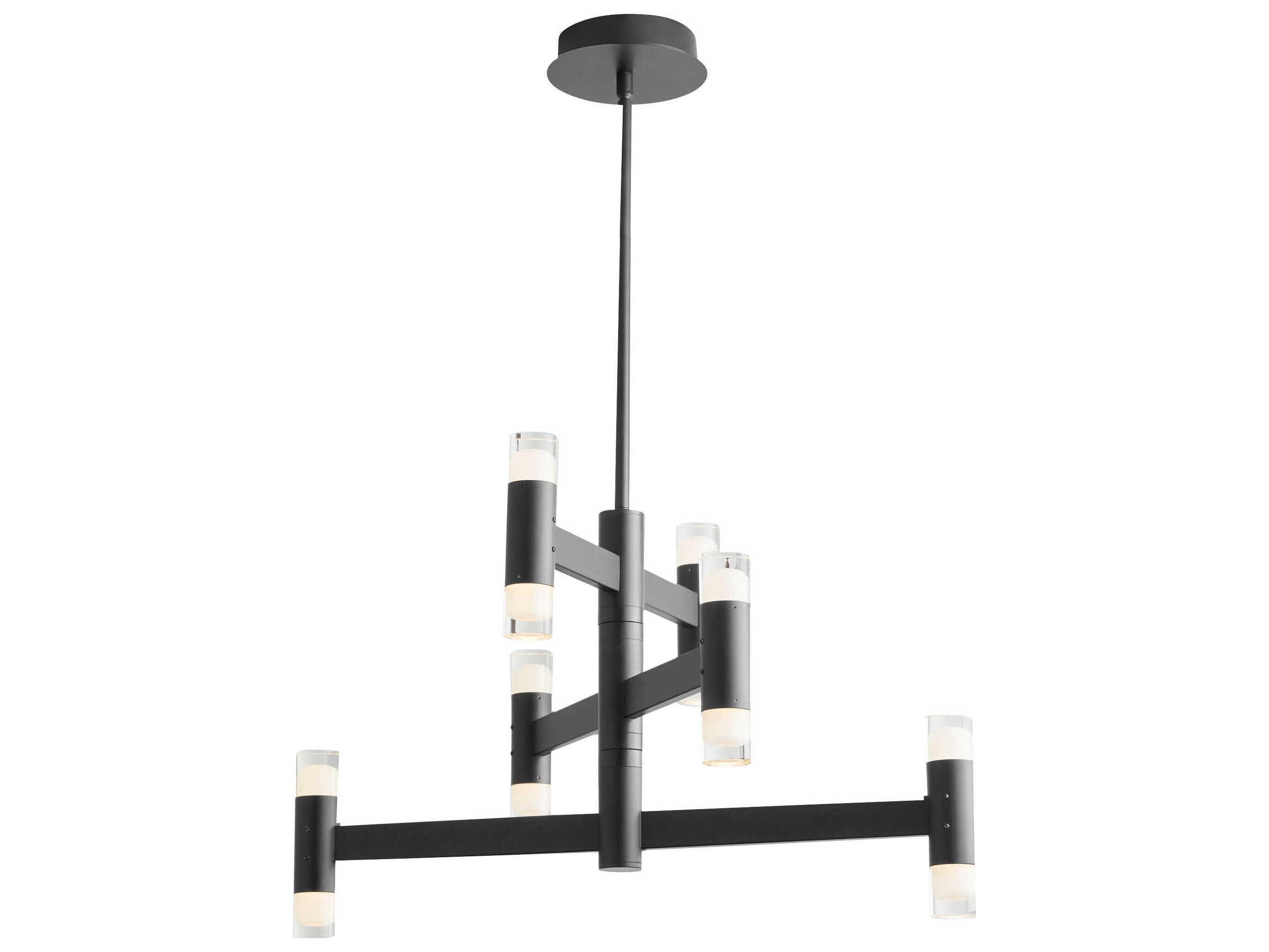 Oxygen by Quorum Alarum 12-Light Black Geometric Linear Chandelier