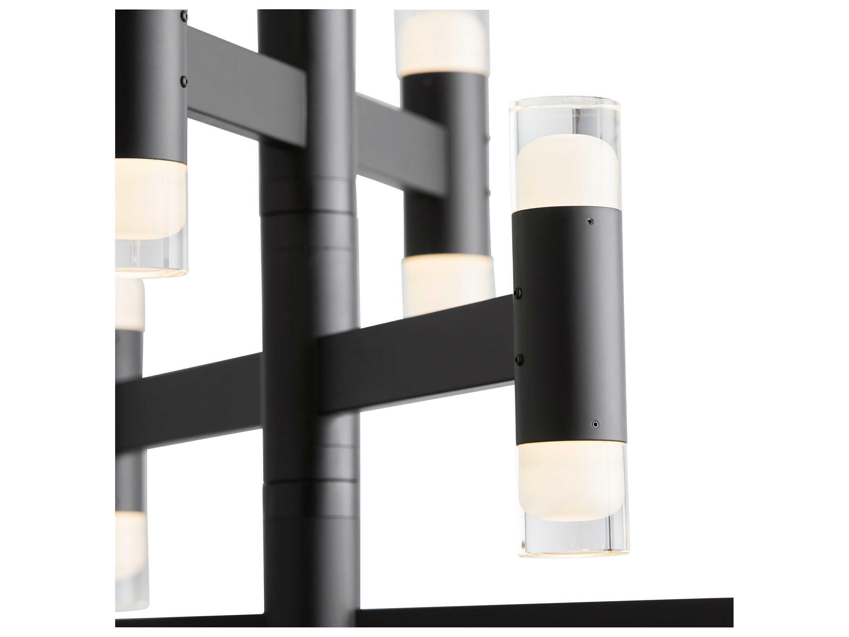 Oxygen by Quorum Alarum 12-Light Black Geometric Linear Chandelier