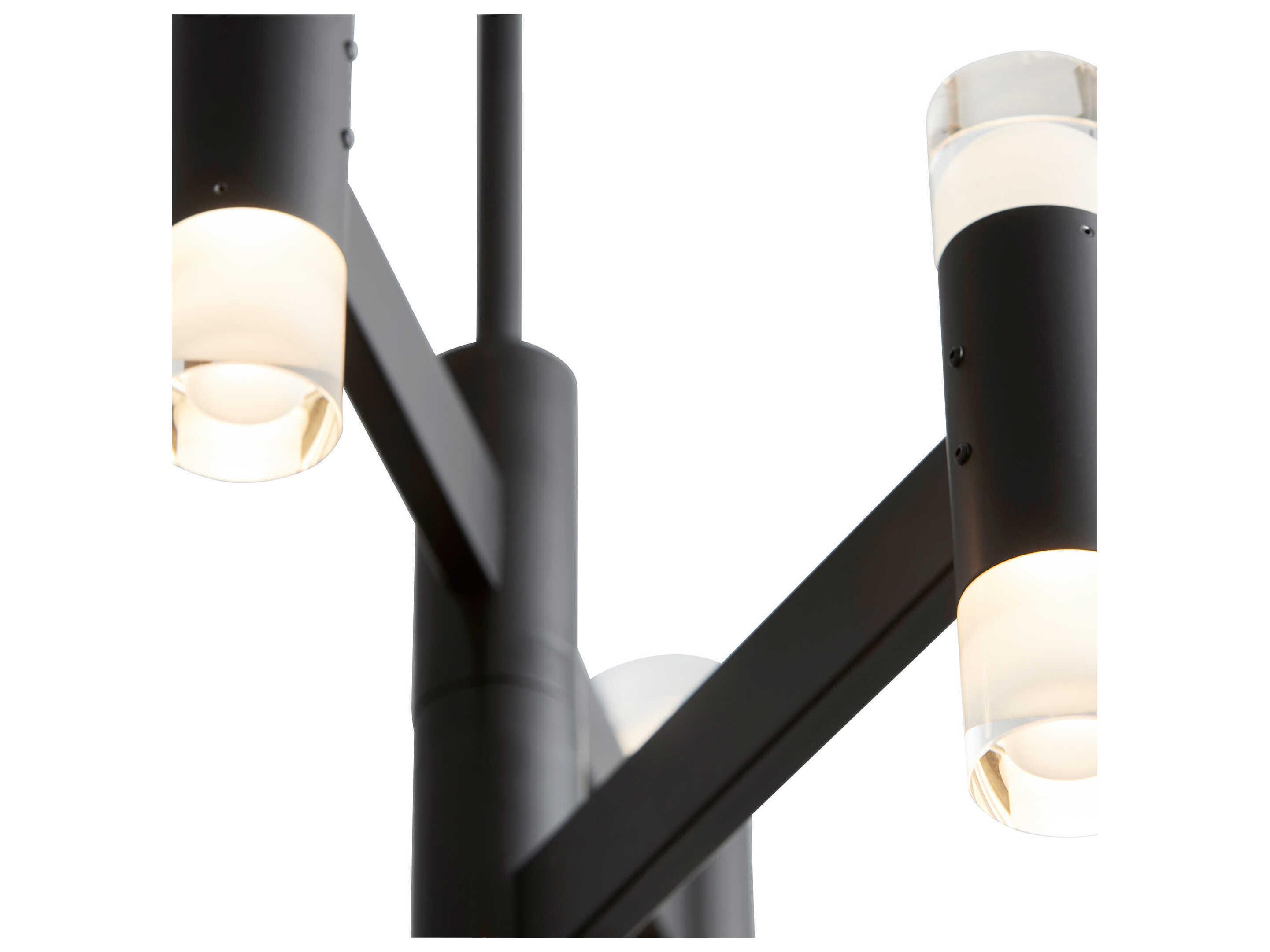 Oxygen by Quorum Alarum 12-Light Black Geometric Linear Chandelier