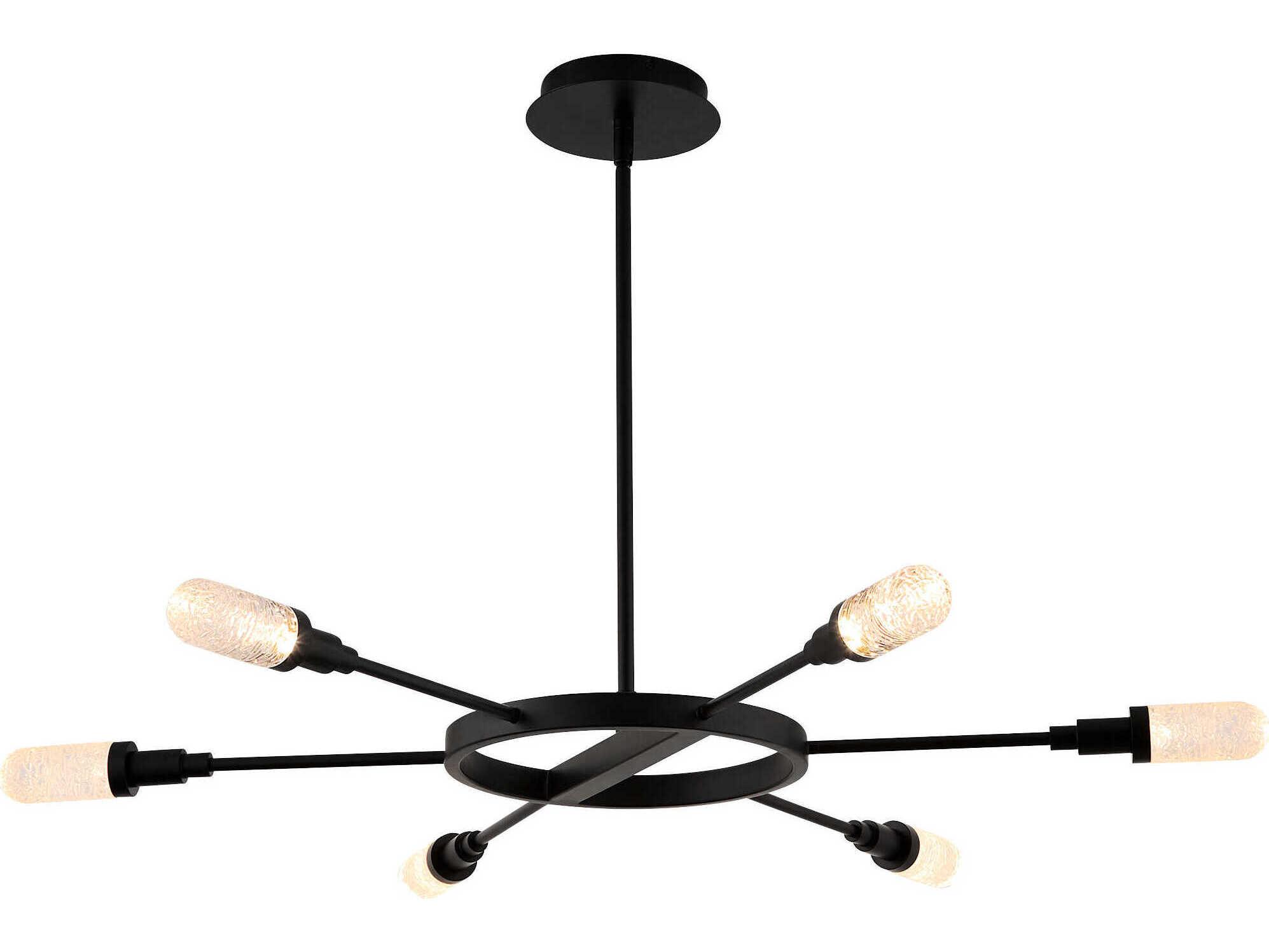 Oxygen by Quorum Sperano 6-Light Matte Black Chandelier