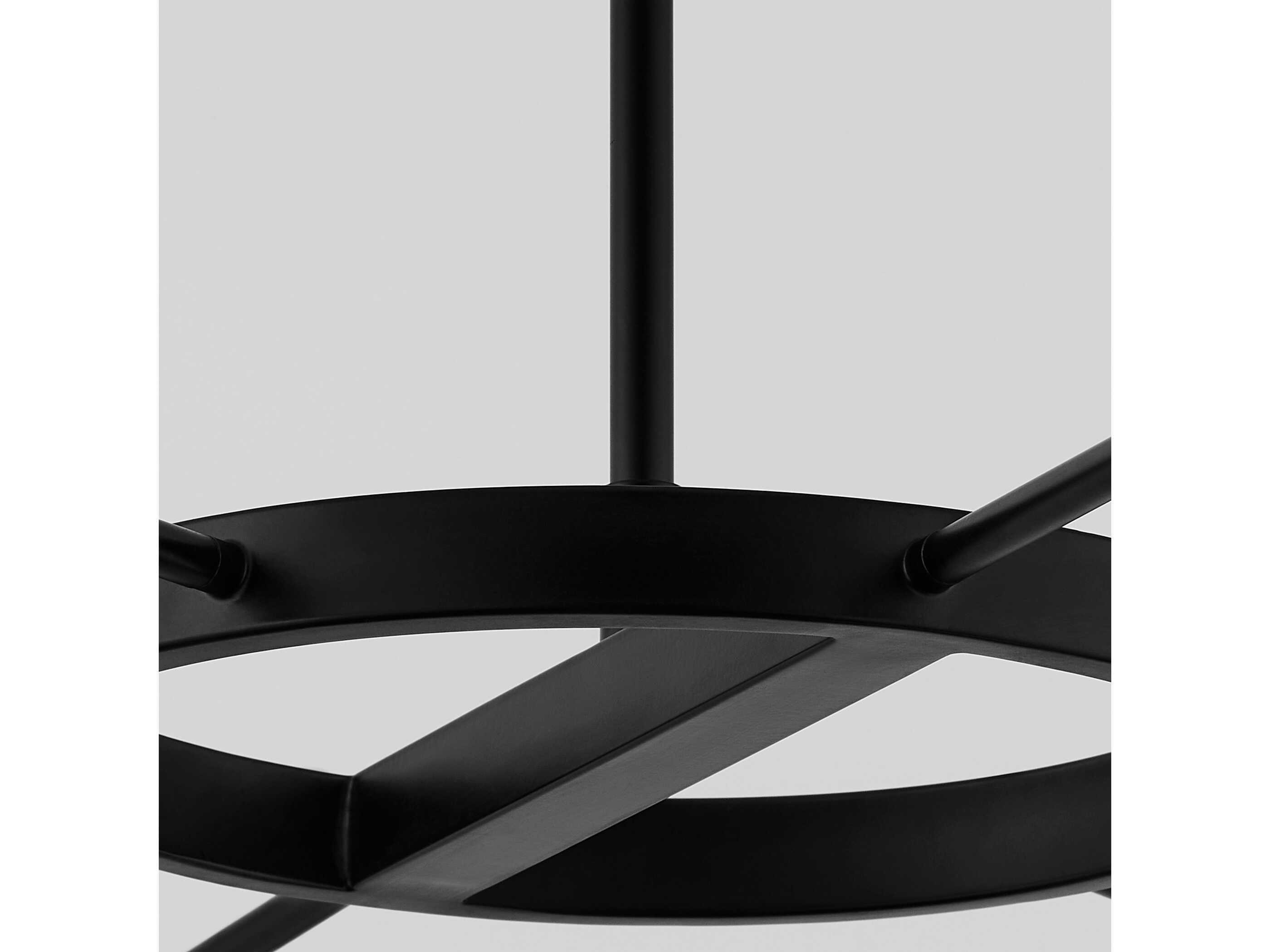Oxygen by Quorum Sperano 6-Light Matte Black Chandelier