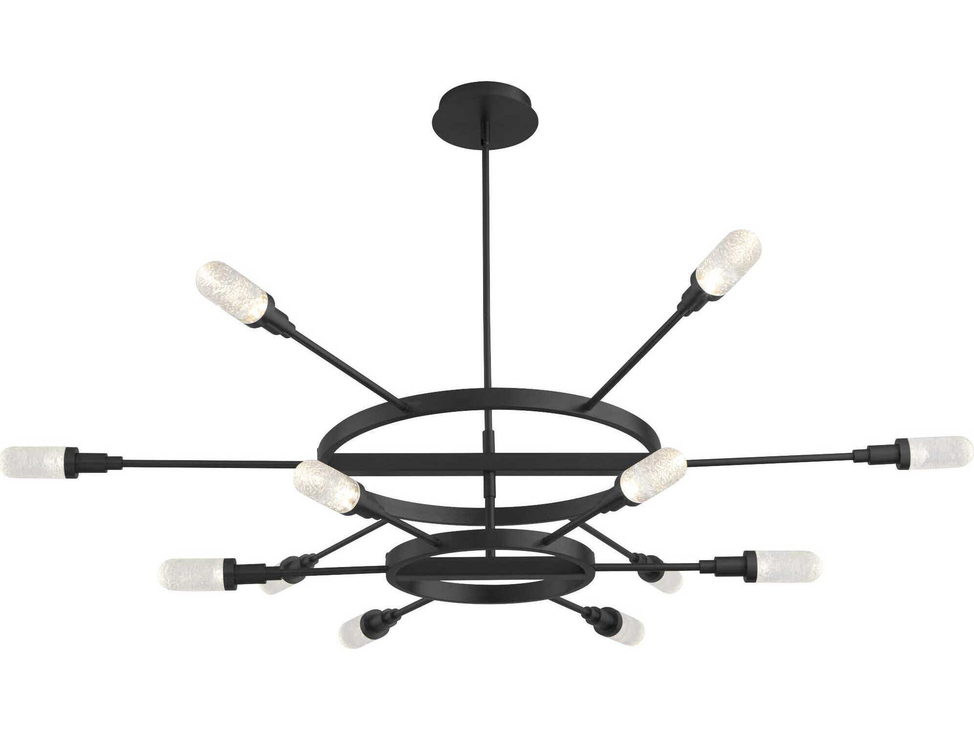 Oxygen by Quorum Sperano 12-Light Matte Black Tiered Chandelier
