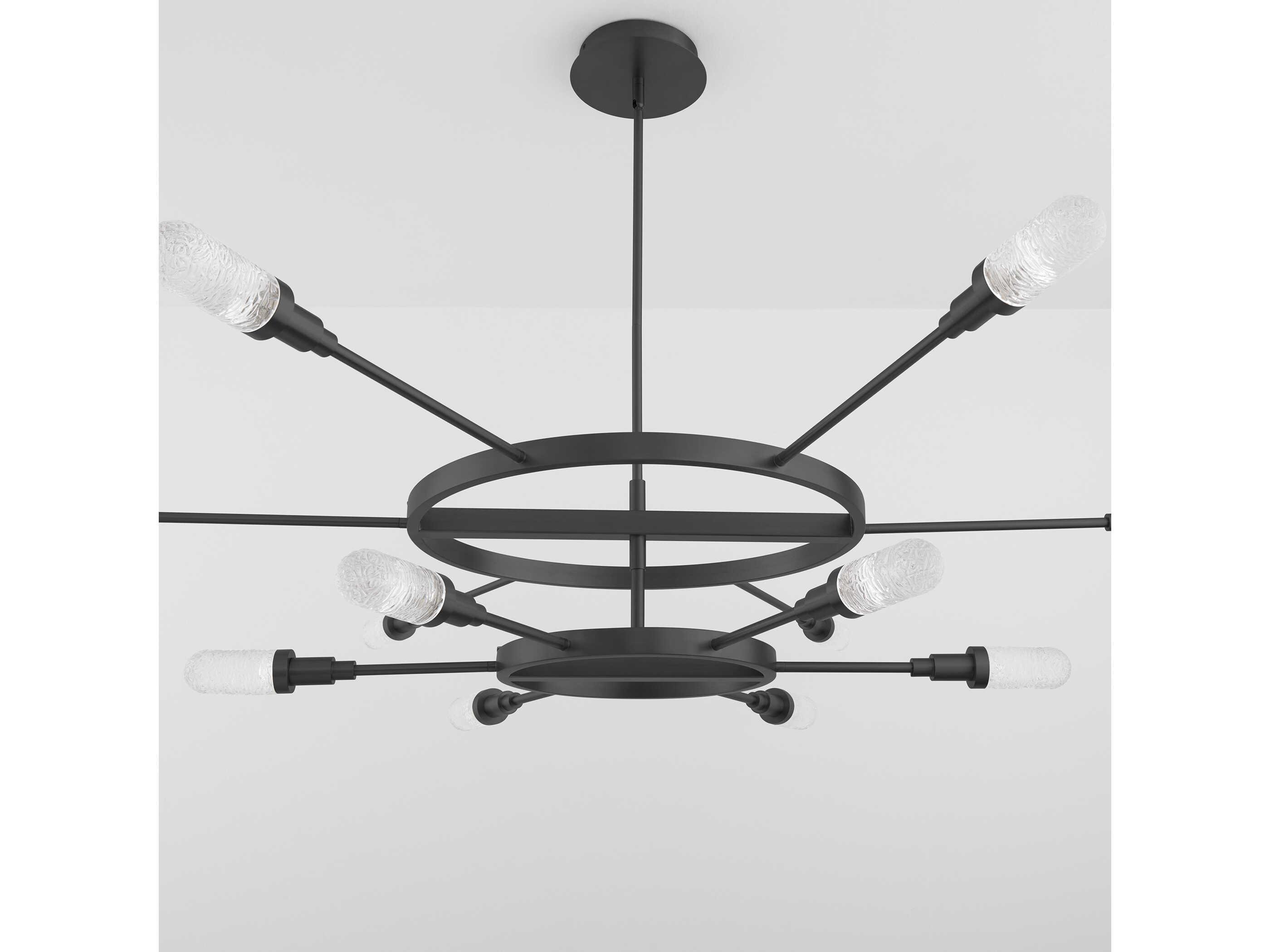 Oxygen by Quorum Sperano 12-Light Matte Black Tiered Chandelier