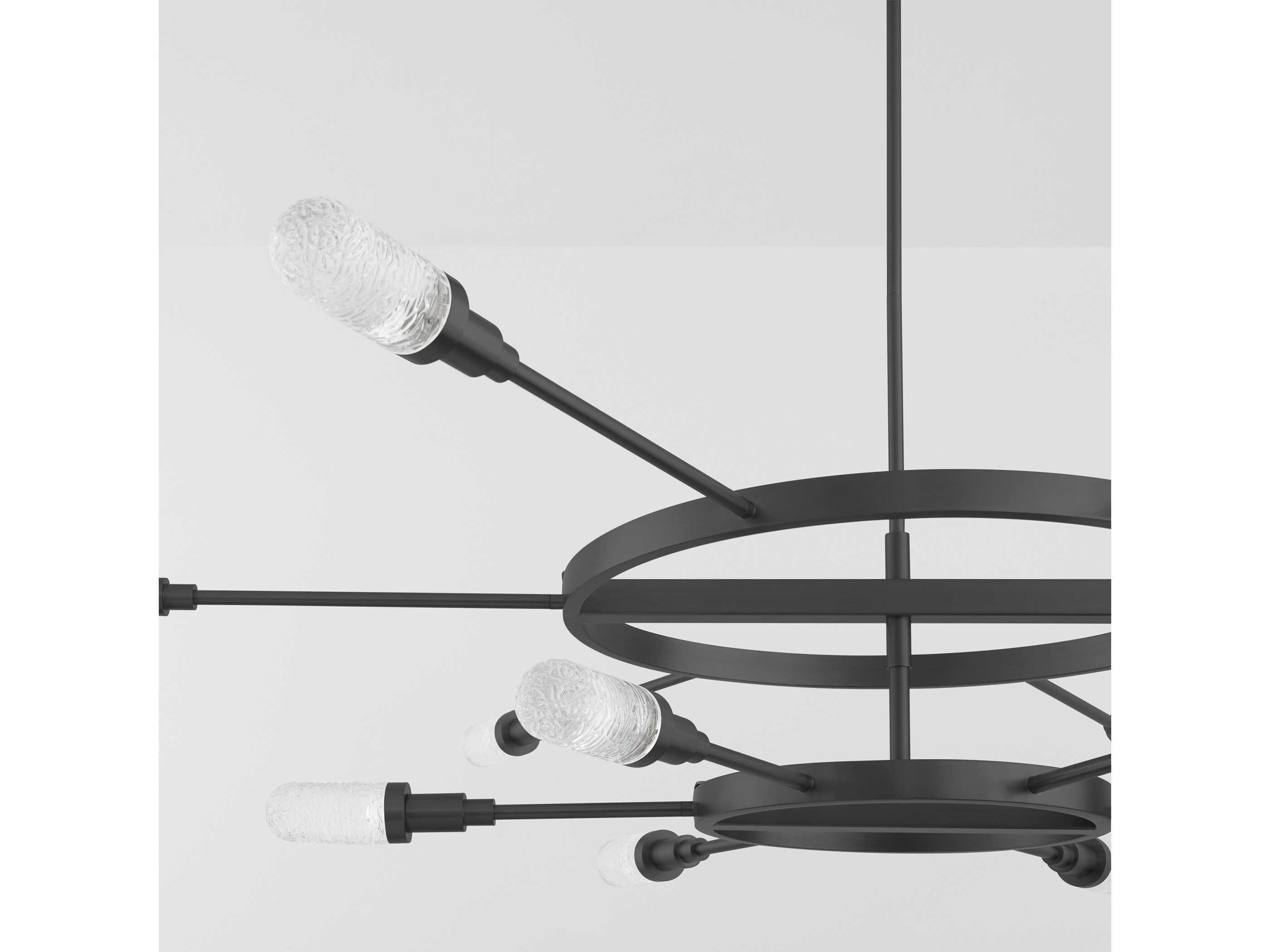 Oxygen by Quorum Sperano 12-Light Matte Black Tiered Chandelier