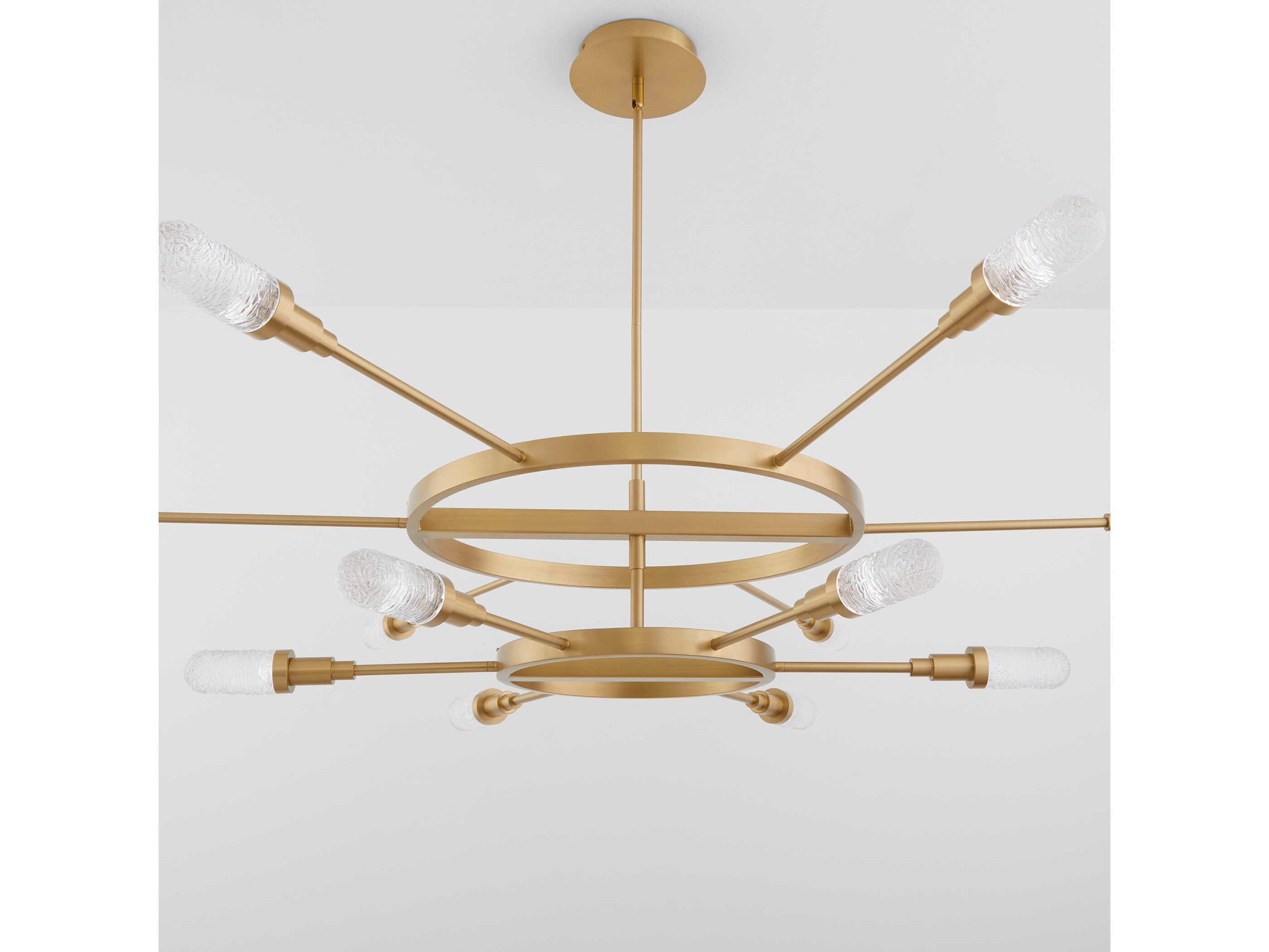 Oxygen by Quorum Sperano Aged Brass Tiered Chandelier