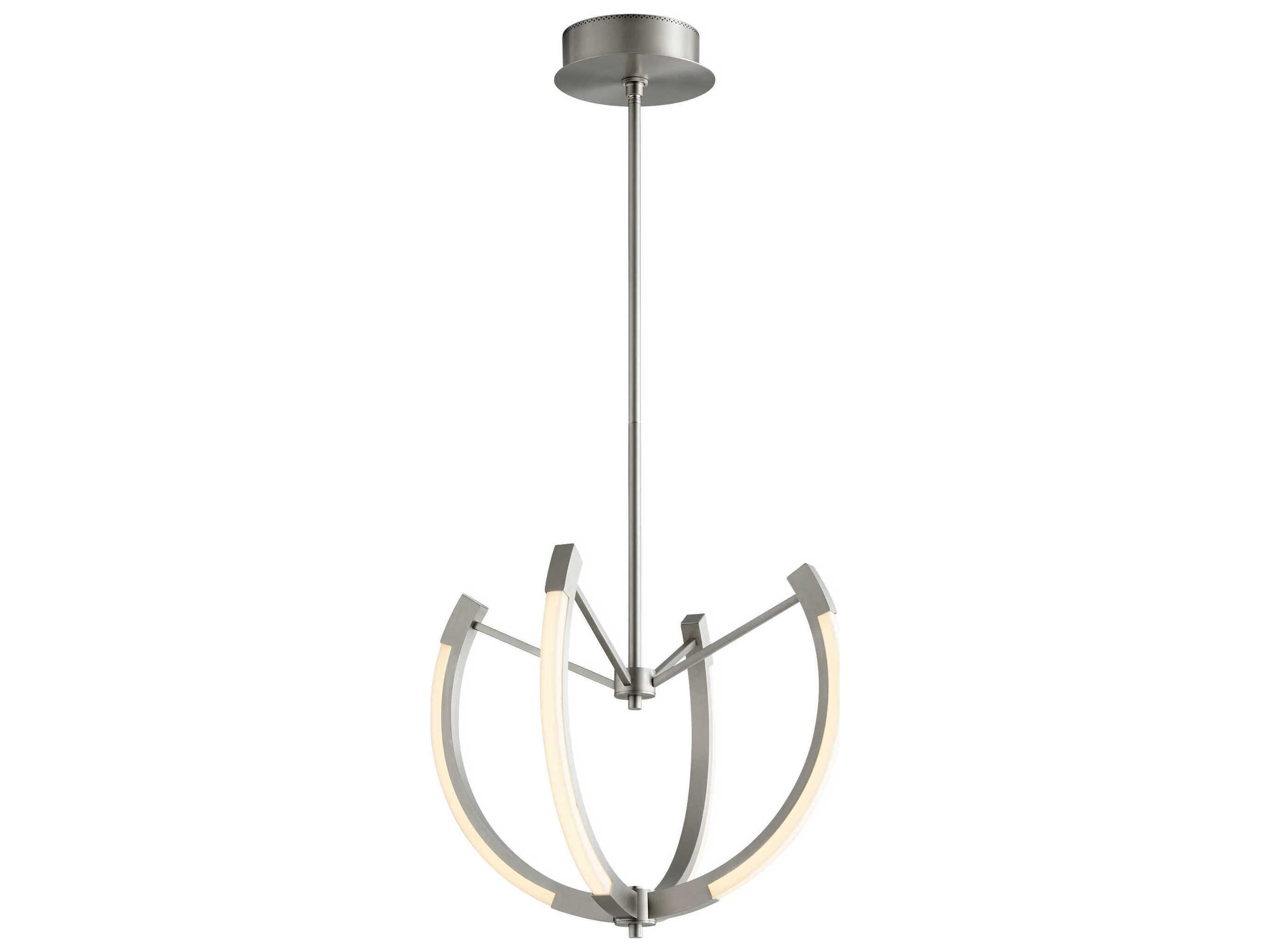 Oxygen by Quorum Utopia 4-Light Satin Nickel Geometric Linear Chandelier