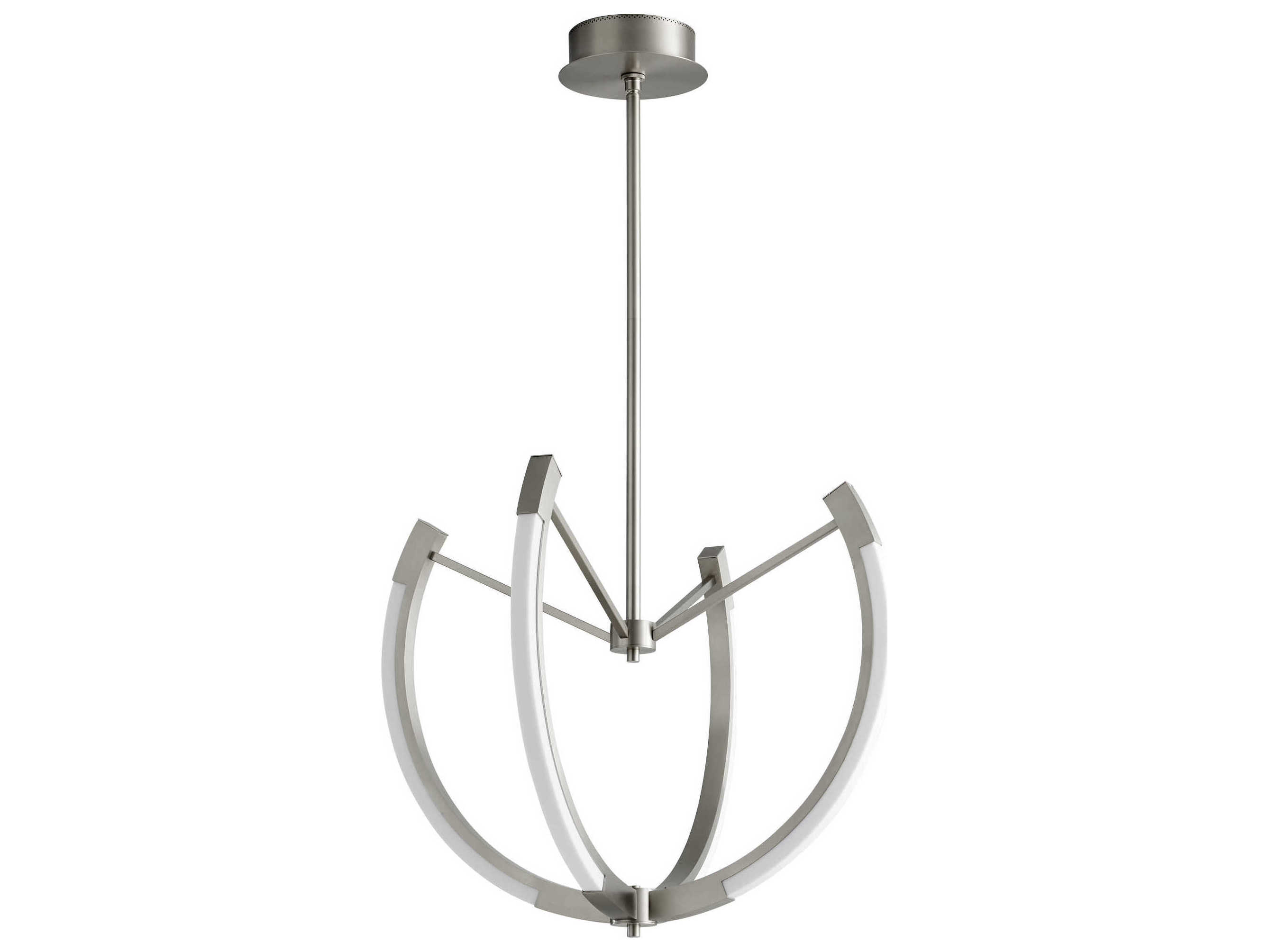 Oxygen by Quorum Utopia 4-Light Satin Nickel Geometric Linear Chandelier