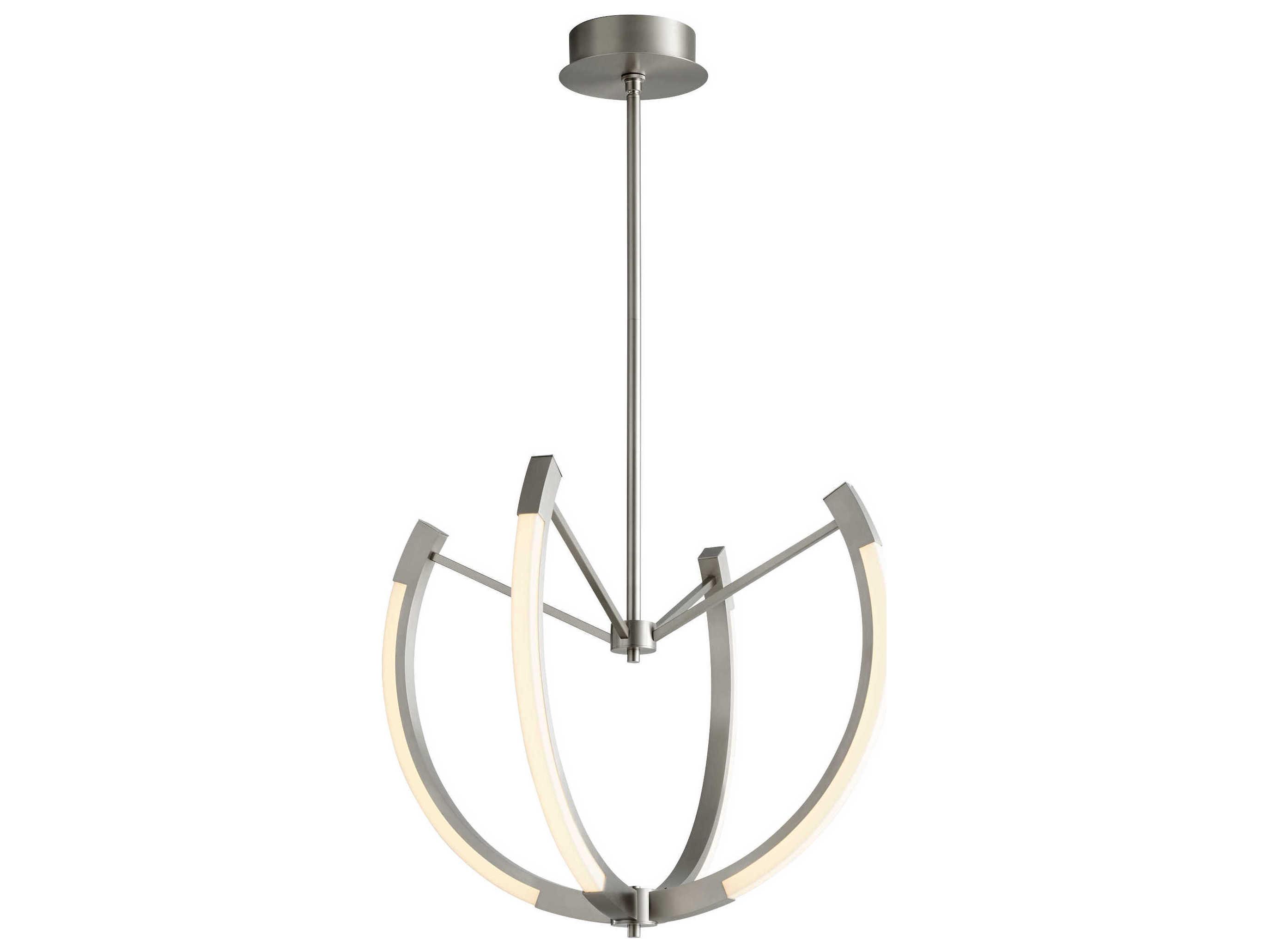 Oxygen by Quorum Utopia 4-Light Satin Nickel Geometric Linear Chandelier