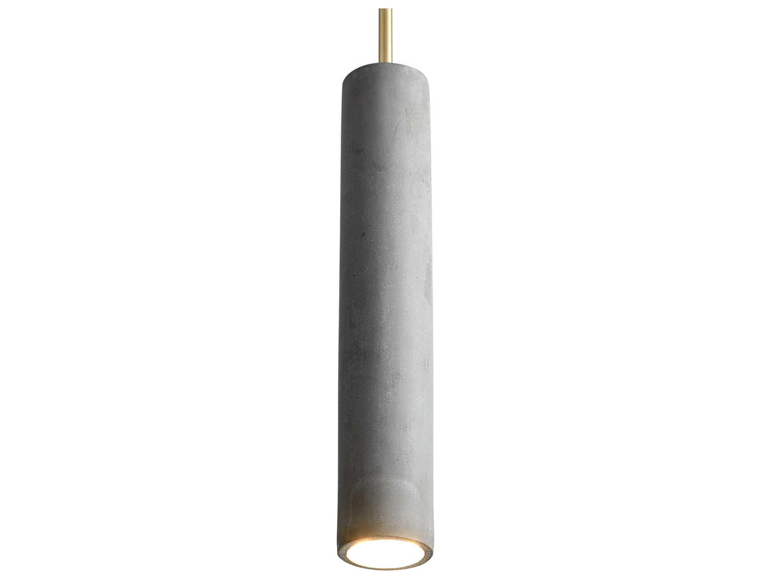 Oxygen by Quorum Totem 1-Light Aged Brass Dark Gray Cylinder Mini Pendant