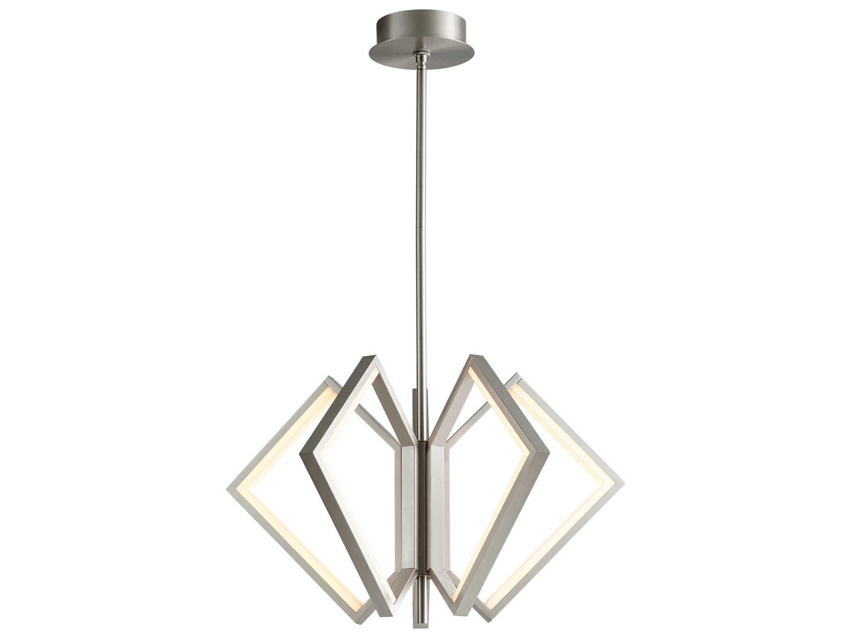 Oxygen by Quorum Acadia 5-Light Satin Nickel Geometric Chandelier