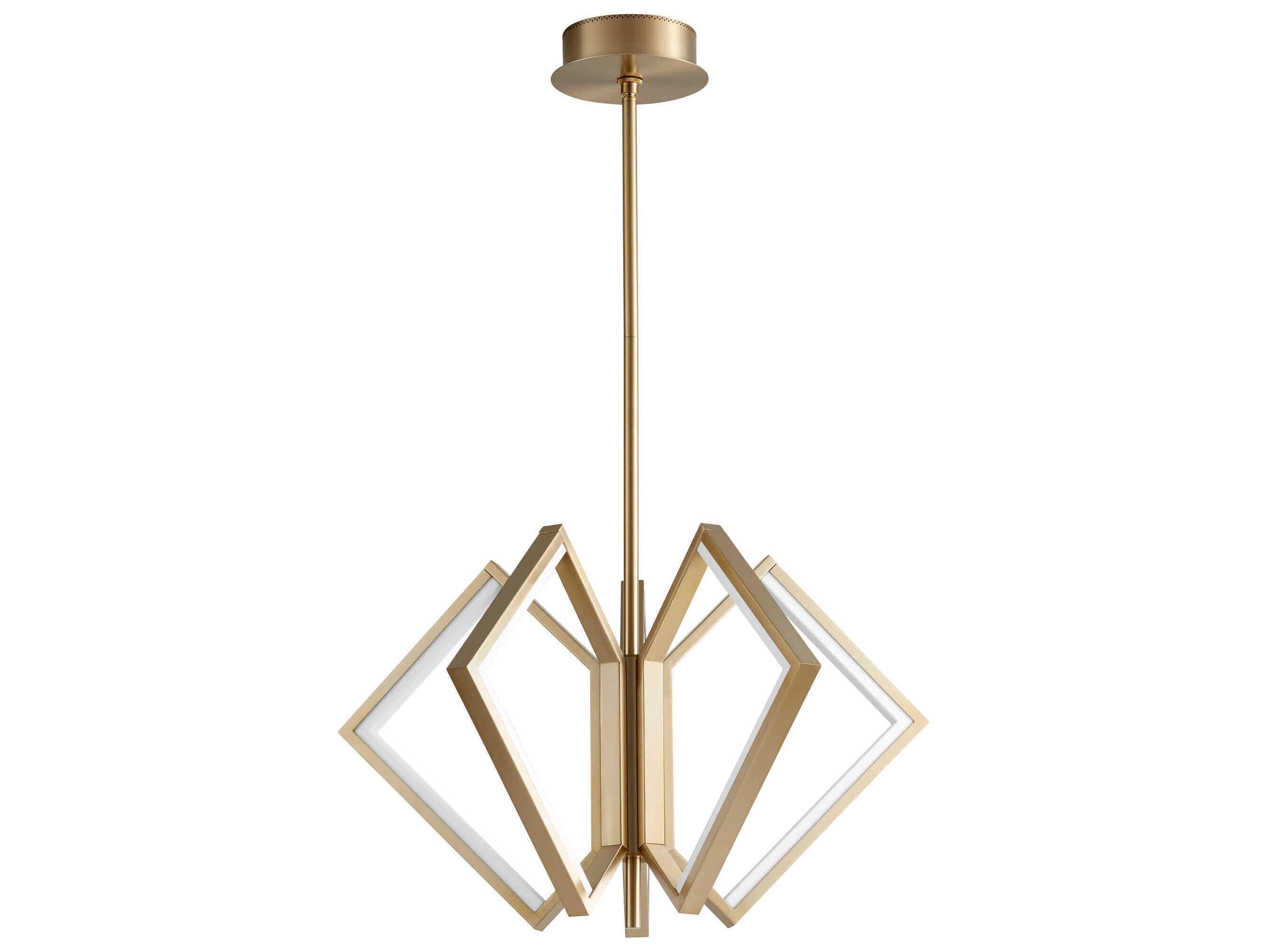Oxygen by Quorum Acadia 5-Light Aged Brass Geometric Chandelier
