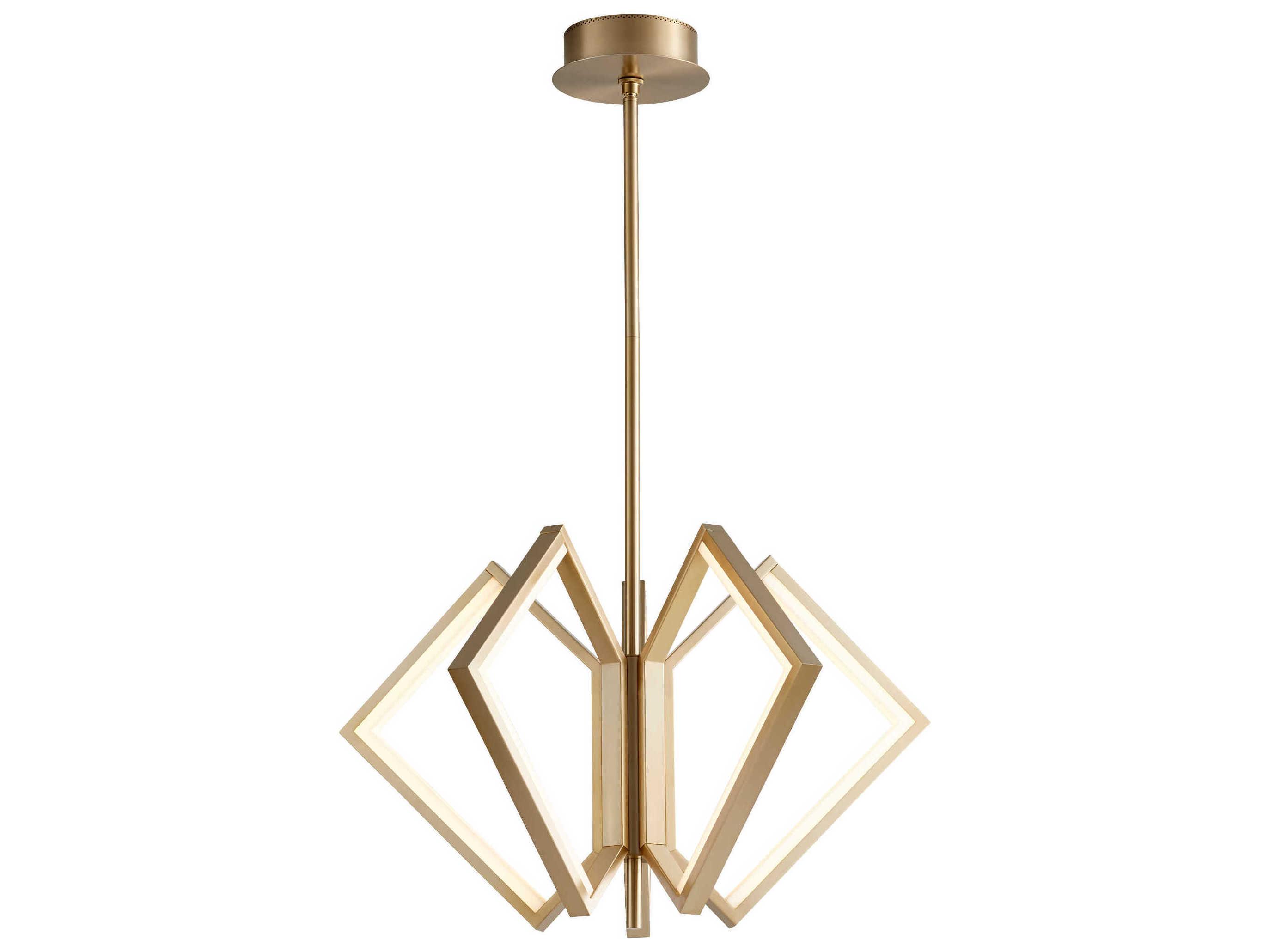 Oxygen by Quorum Acadia 5-Light Aged Brass Geometric Chandelier